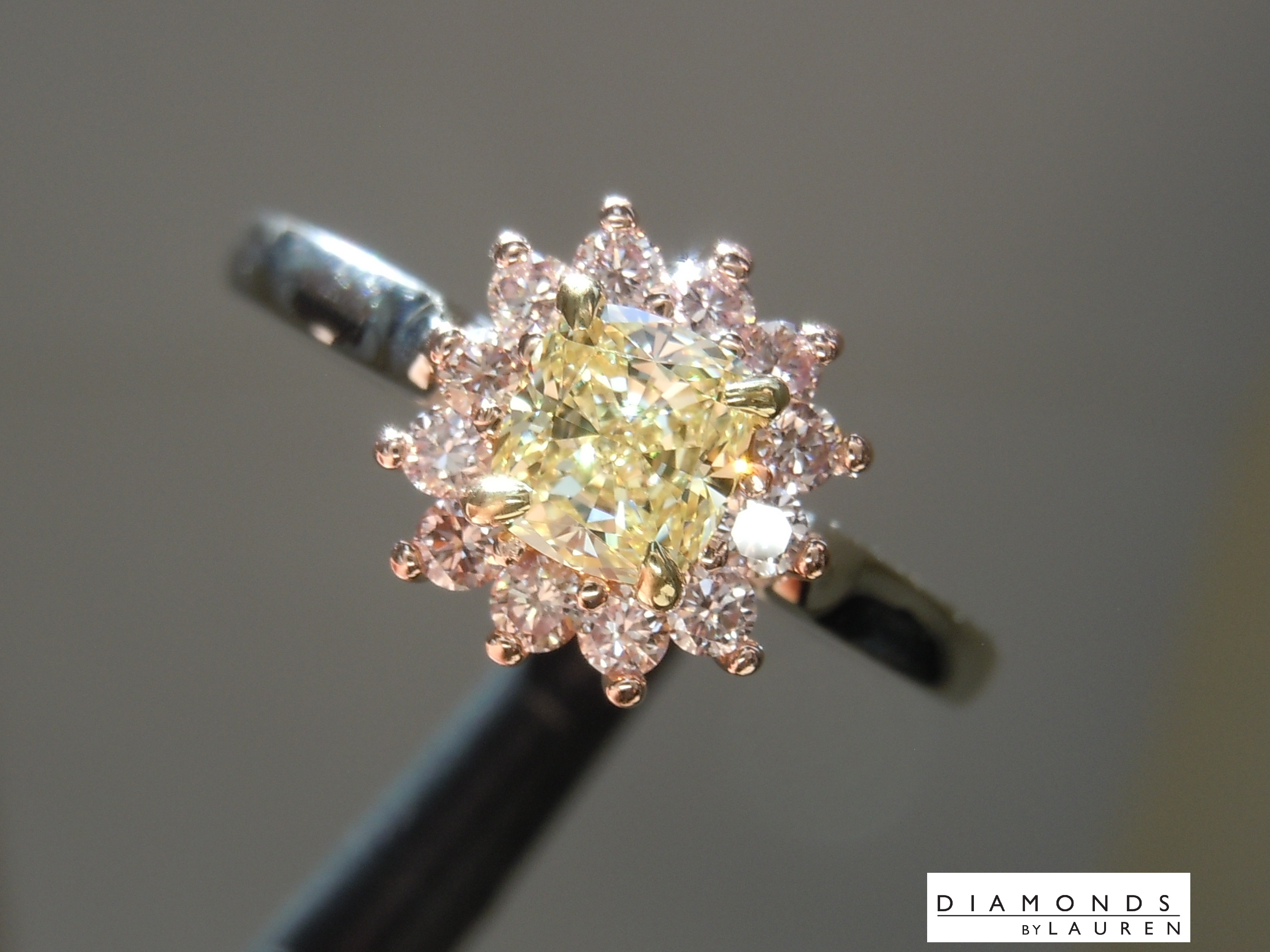 yellow pink diamond ring