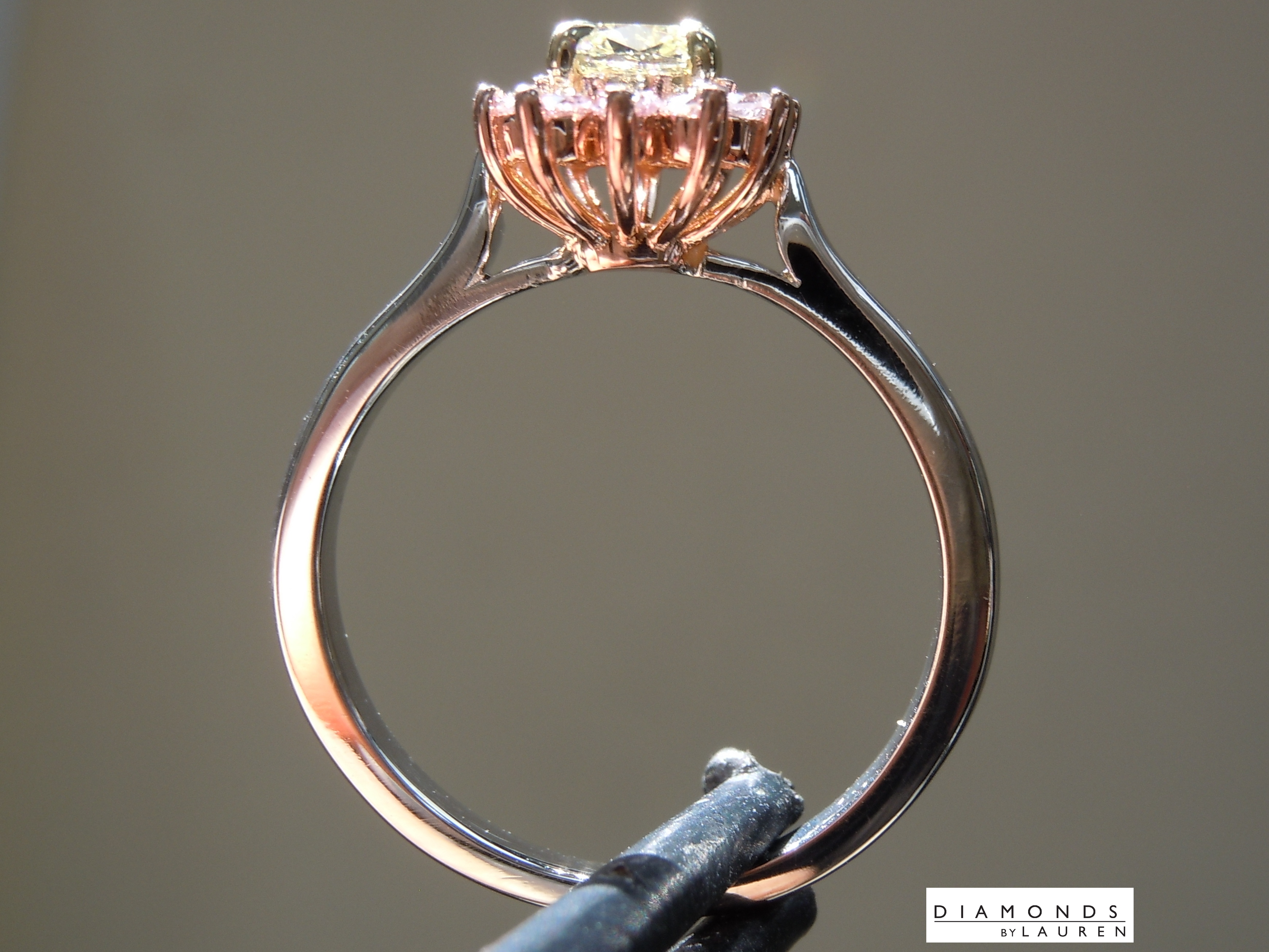yellow pink diamond ring