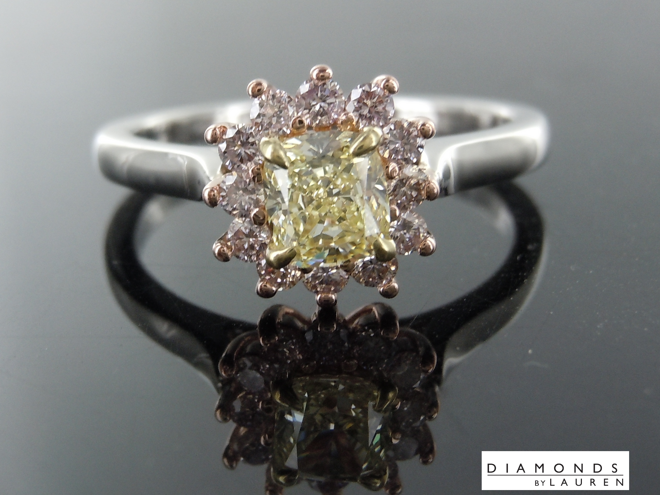 yellow pink diamond ring