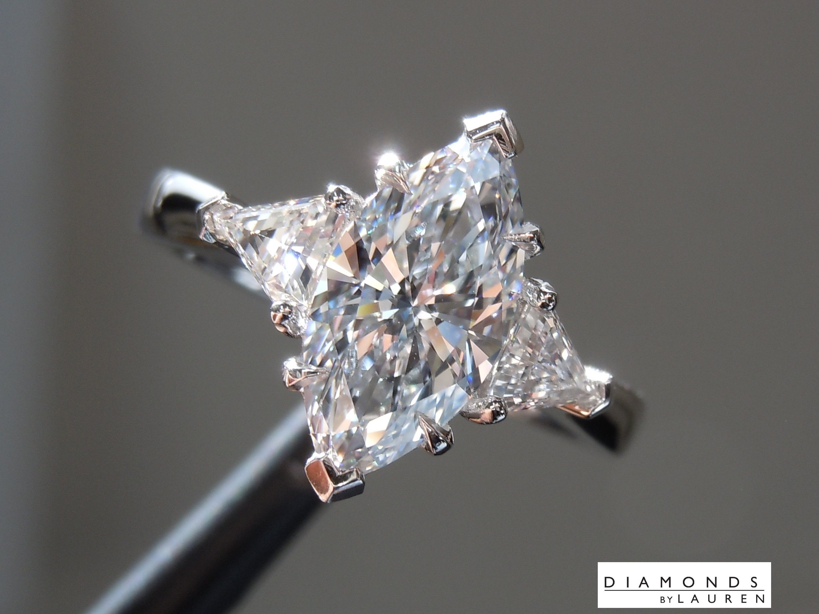 lab blue diamond ring