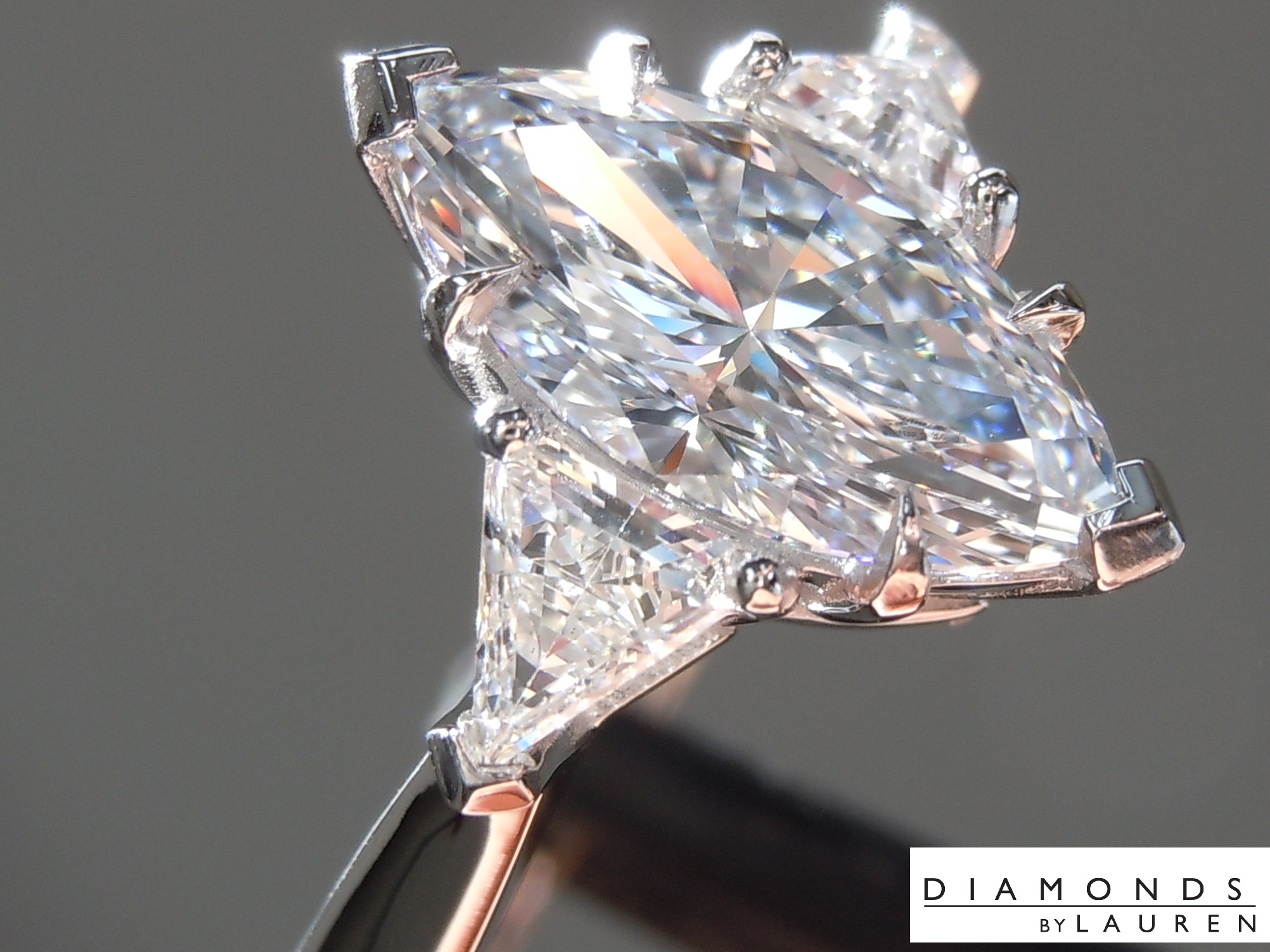 lab blue diamond ring