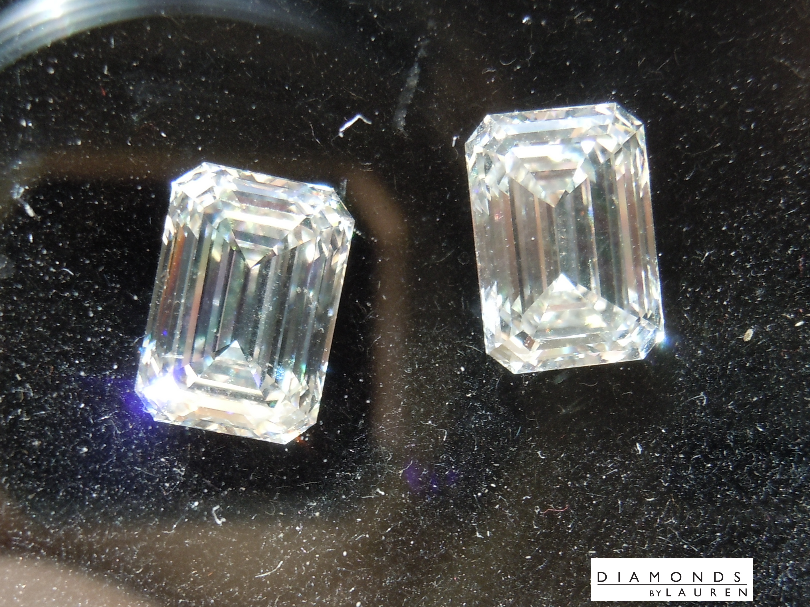 3.00ctw F Emerald Cut Lab Grown Diamond Earrings R10599