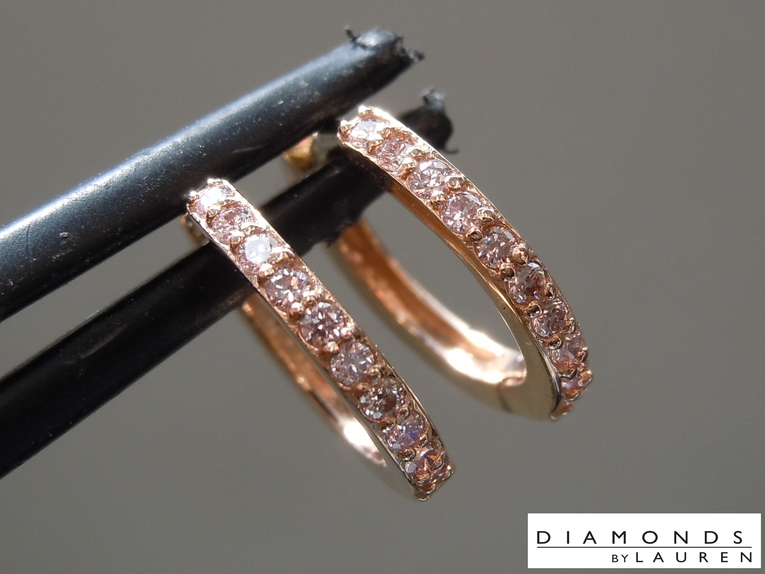 natural pink diamond earrings