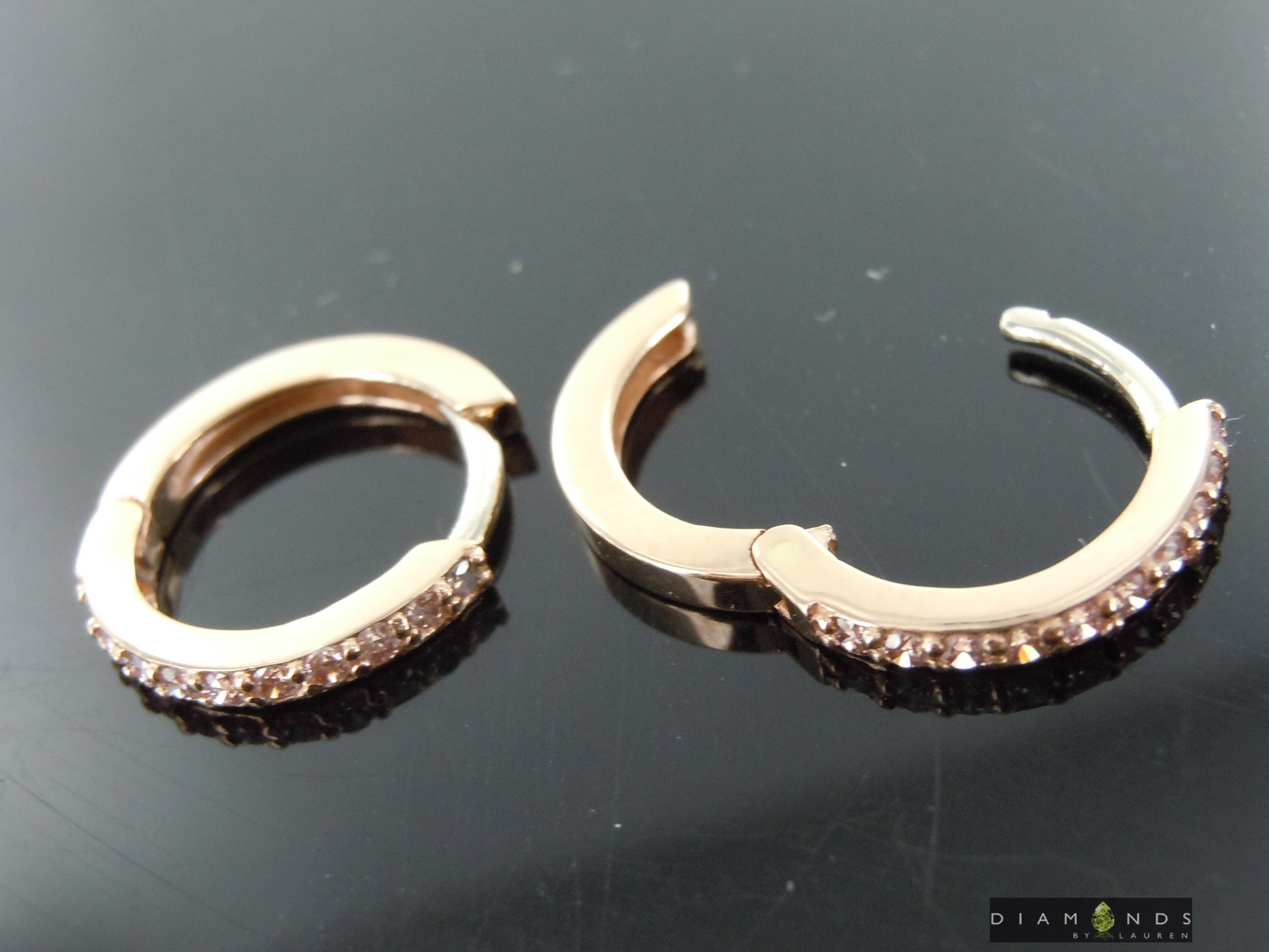 pink diamond huggies