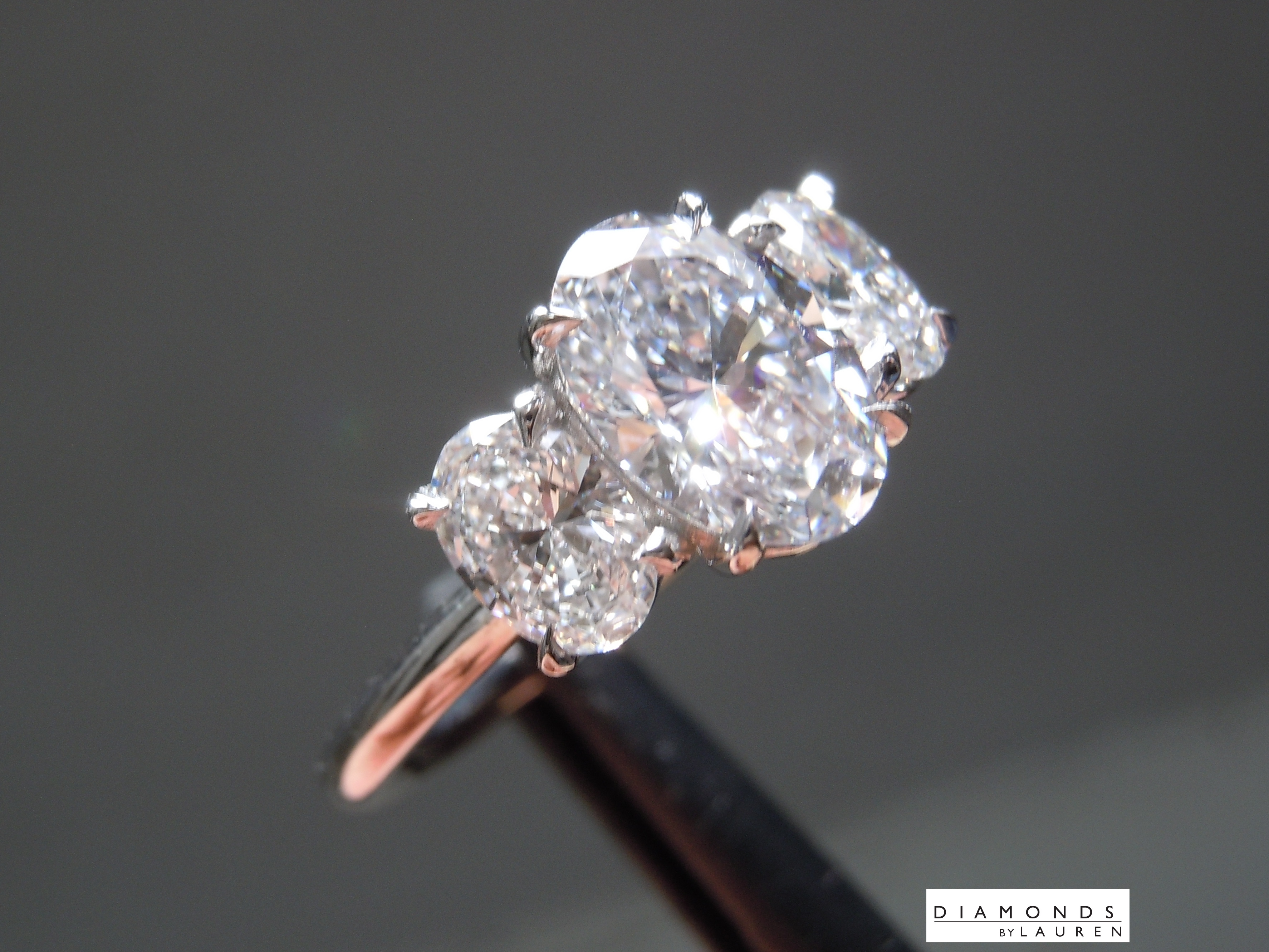 lab colorless diamond ring