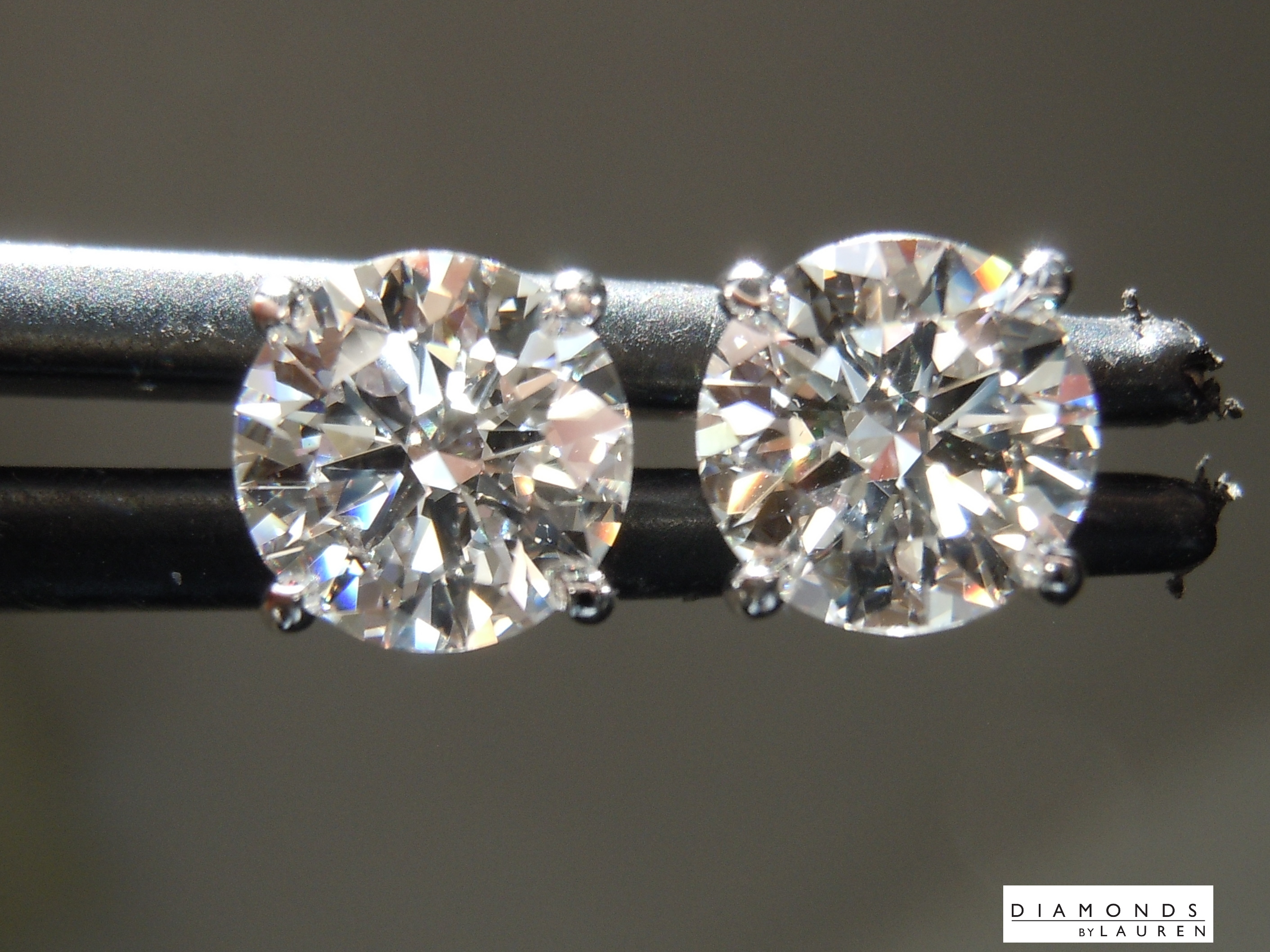 SOLD....1.90ctw D-E Round Brilliant Lab Grown Diamond Earrings R10612