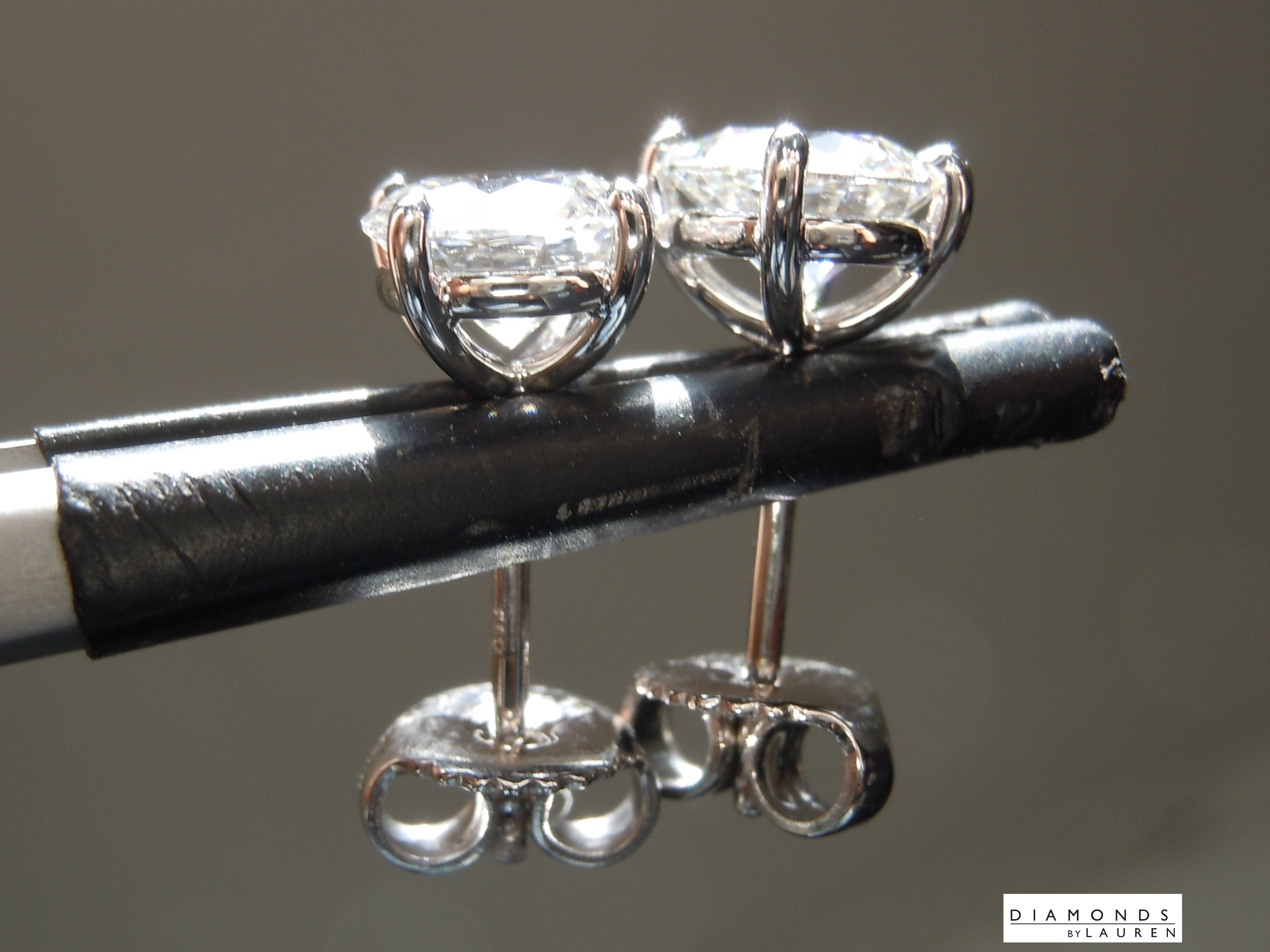 lab colorless diamond earrings