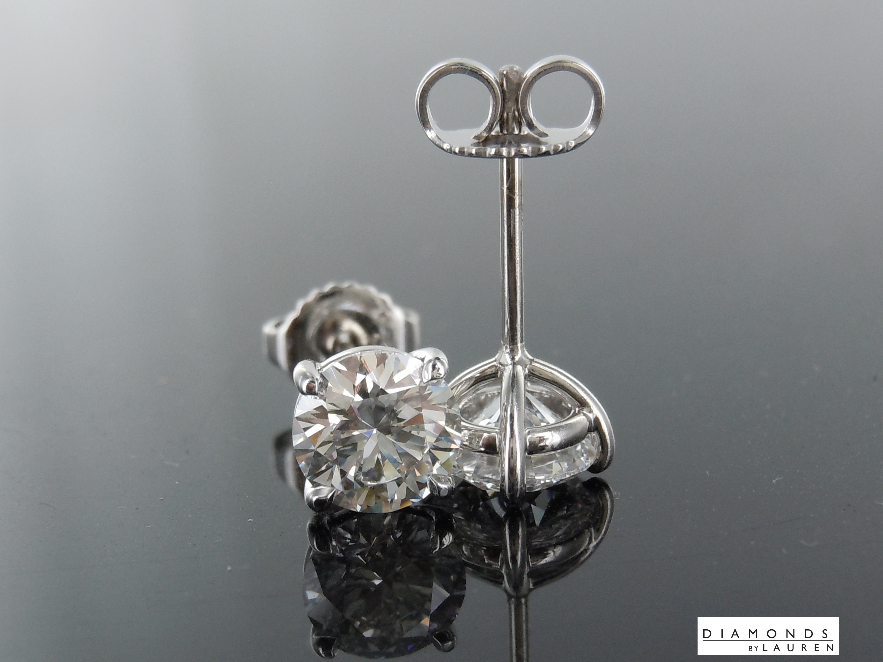 lab colorless diamond earrings