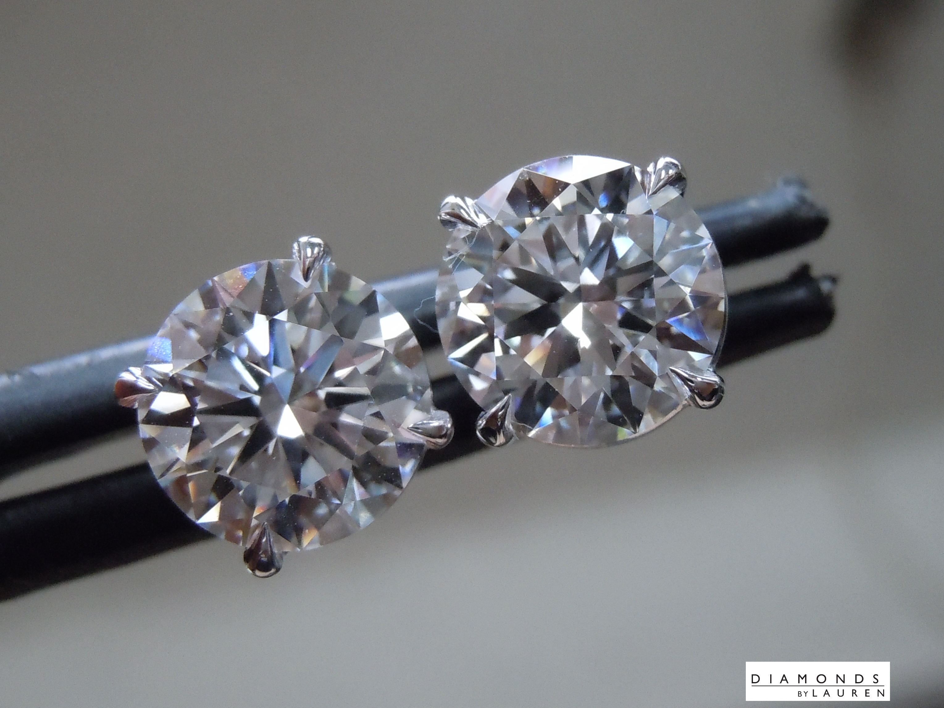 lab colorless diamond earrings