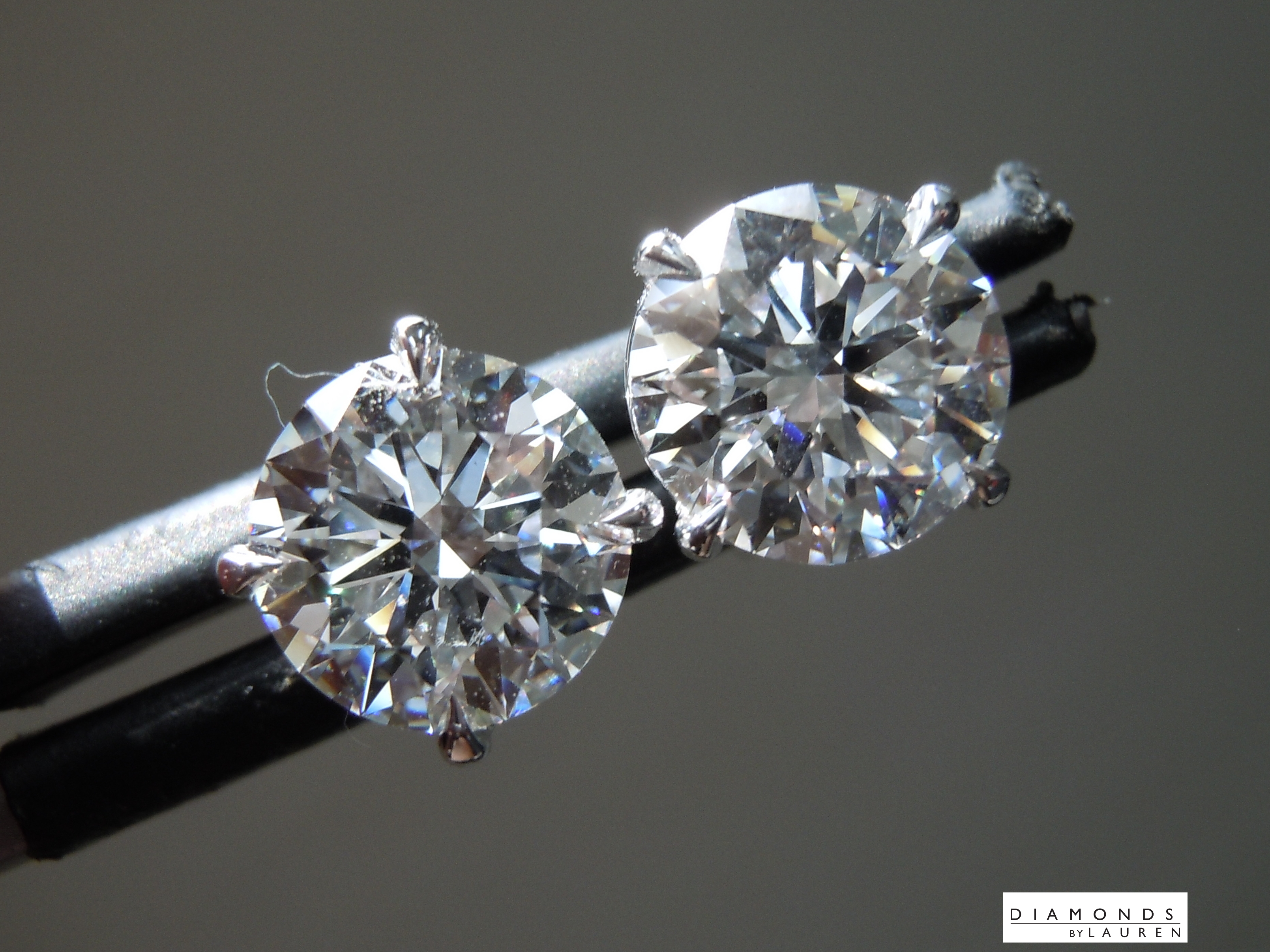 lab colorless diamond earrings