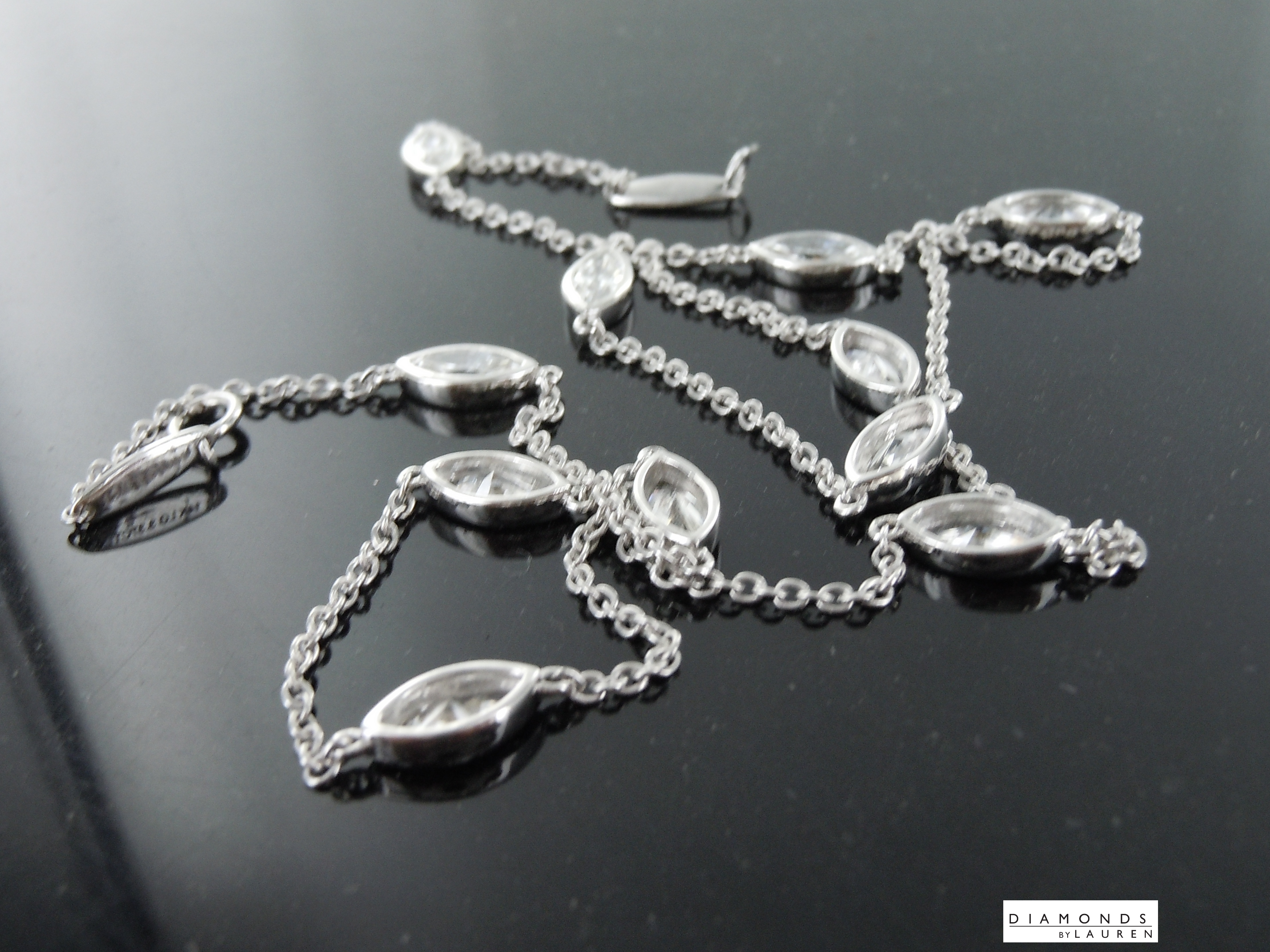 colorless lab diamond necklace