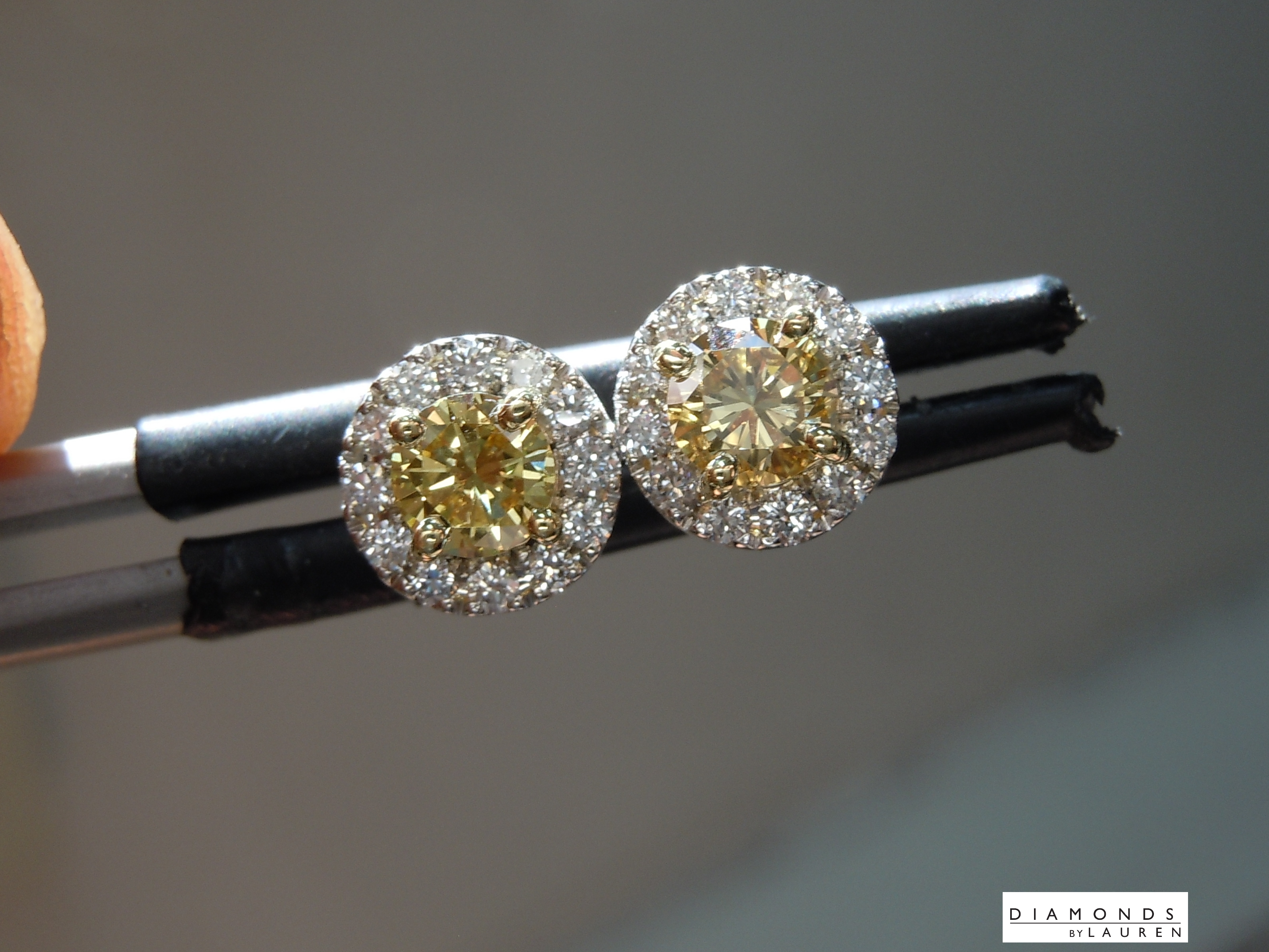 yellow diamond earrings