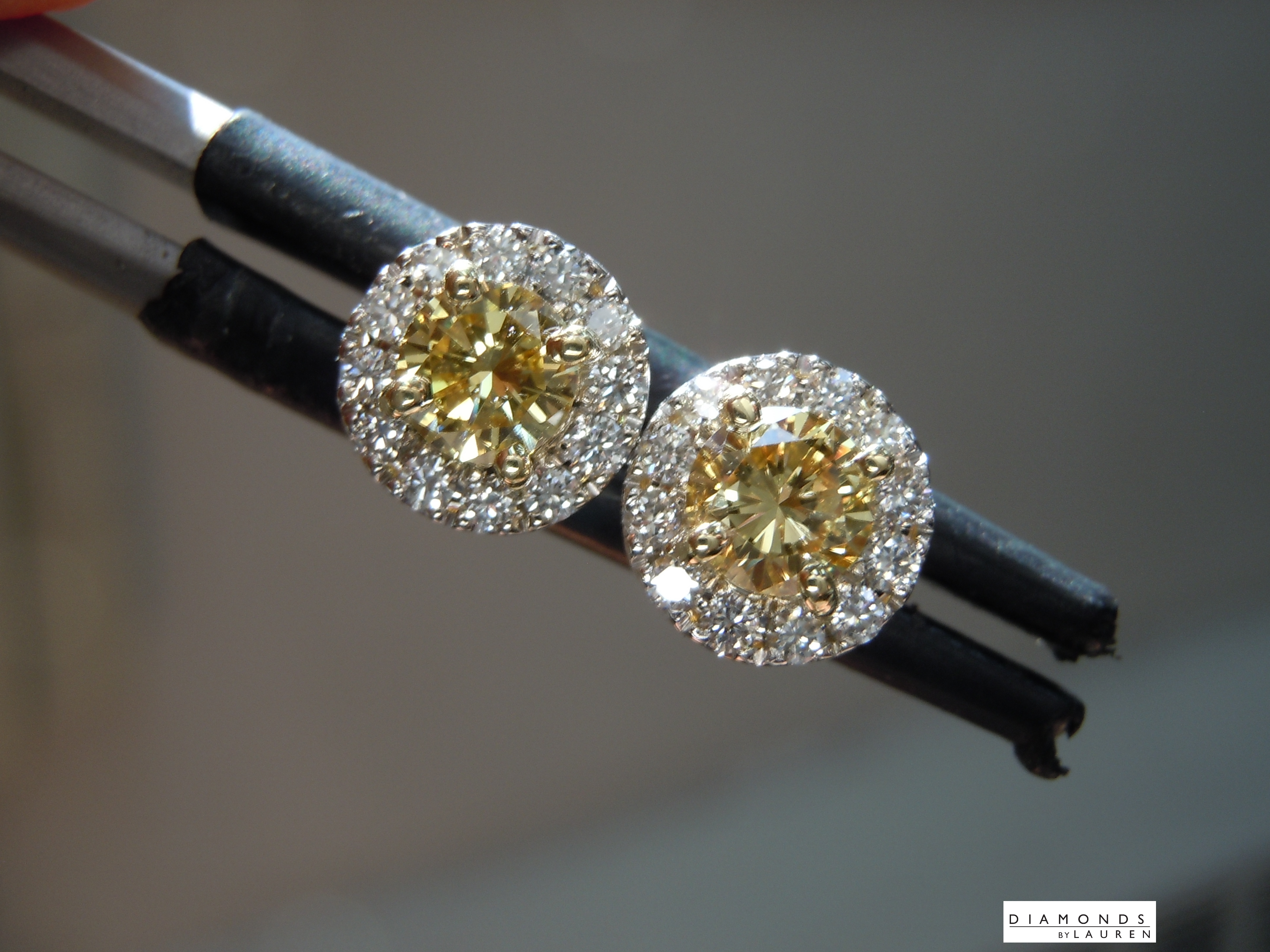 diamond halo earrings