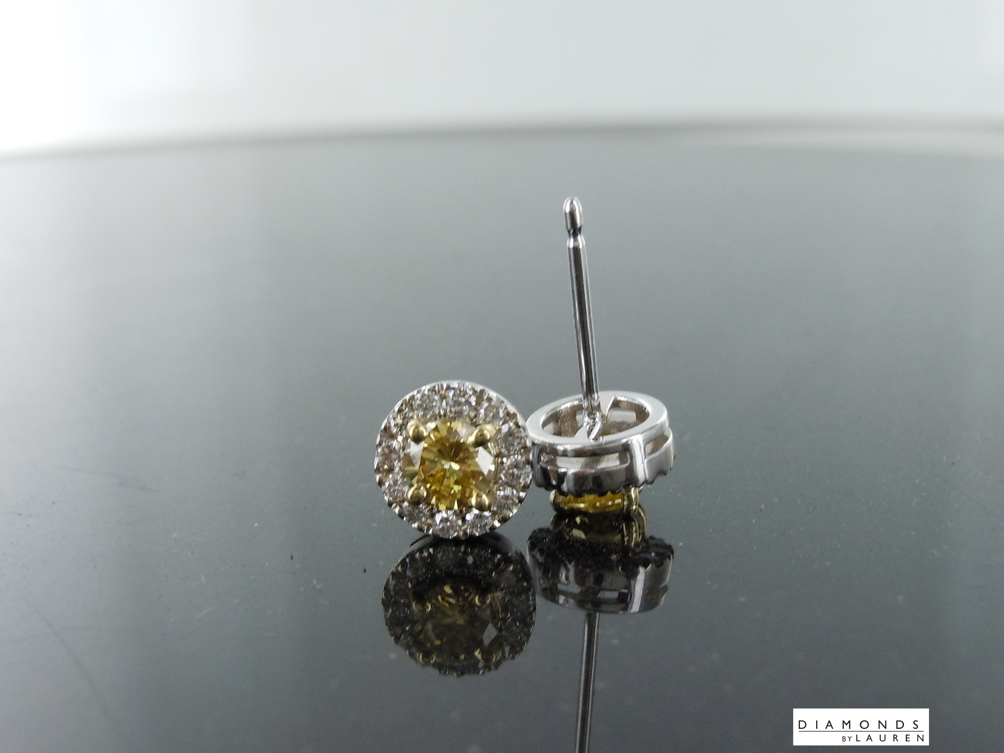 natural yellow diamond earrings