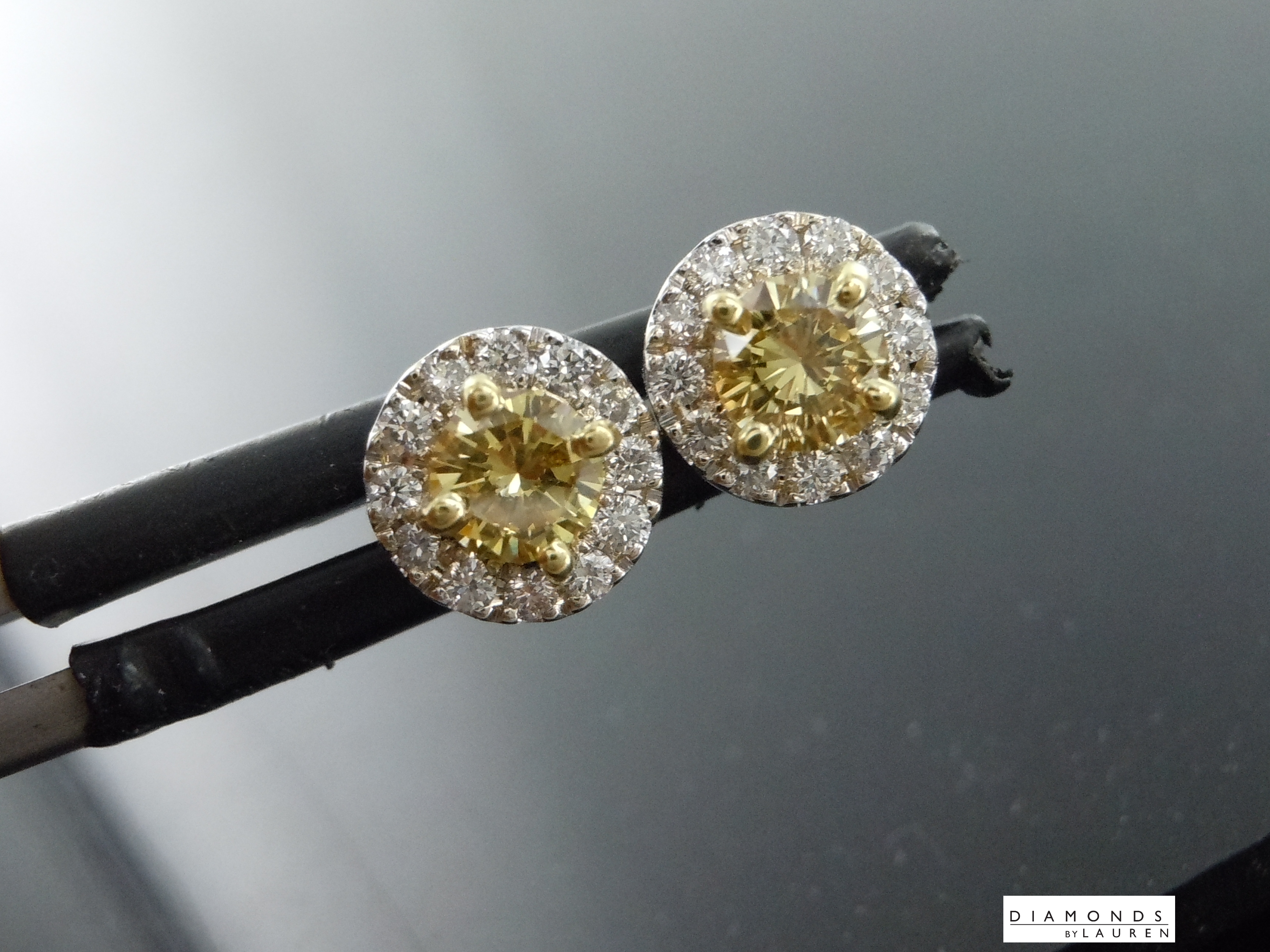 yellow diamond earrings