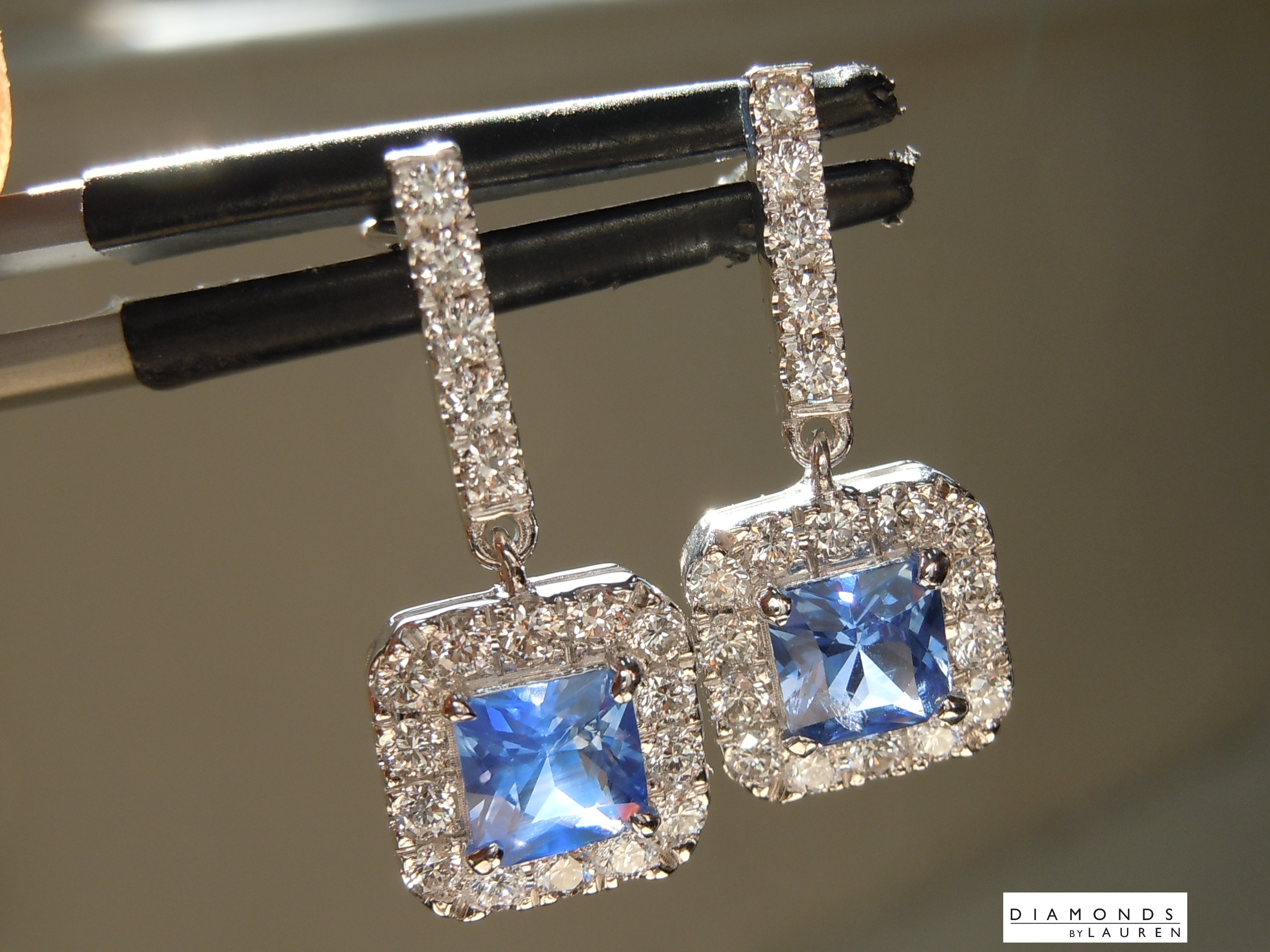 sapphire and diamond earrings