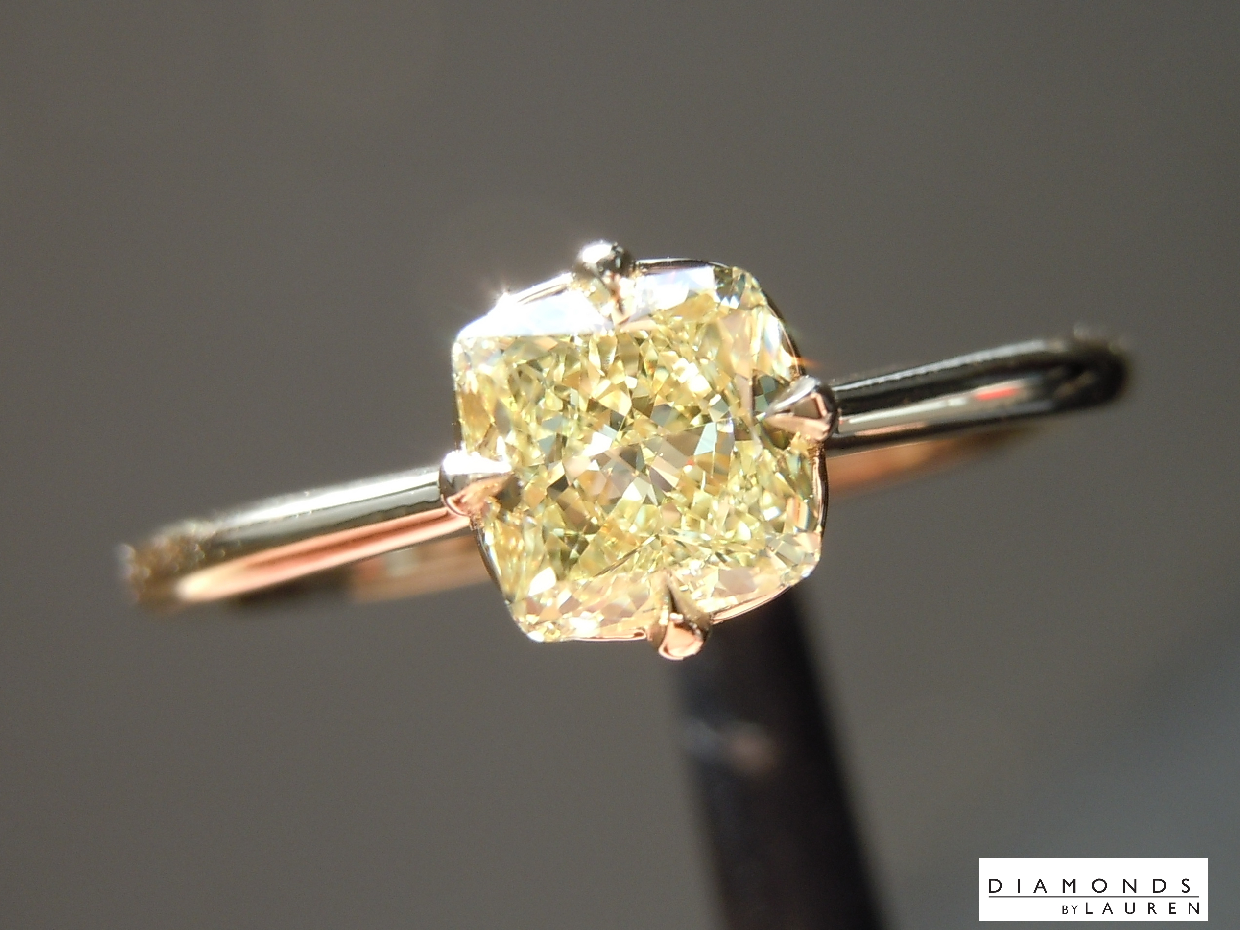 natural yellow diamond ring