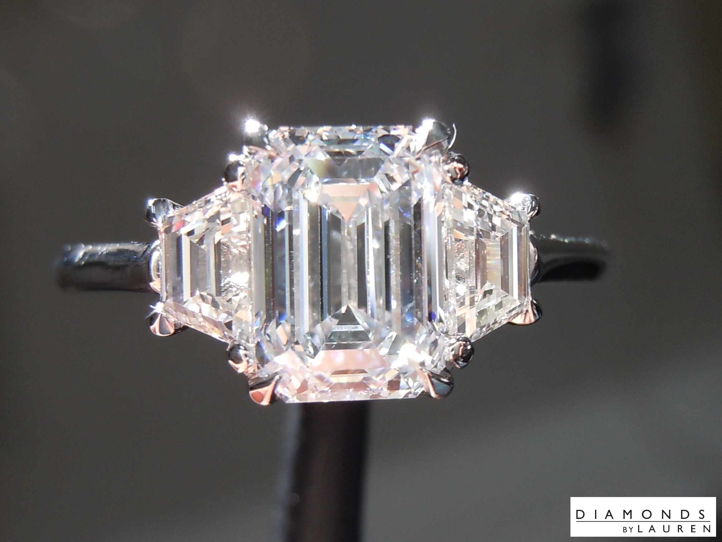 colorless lab diamond ring