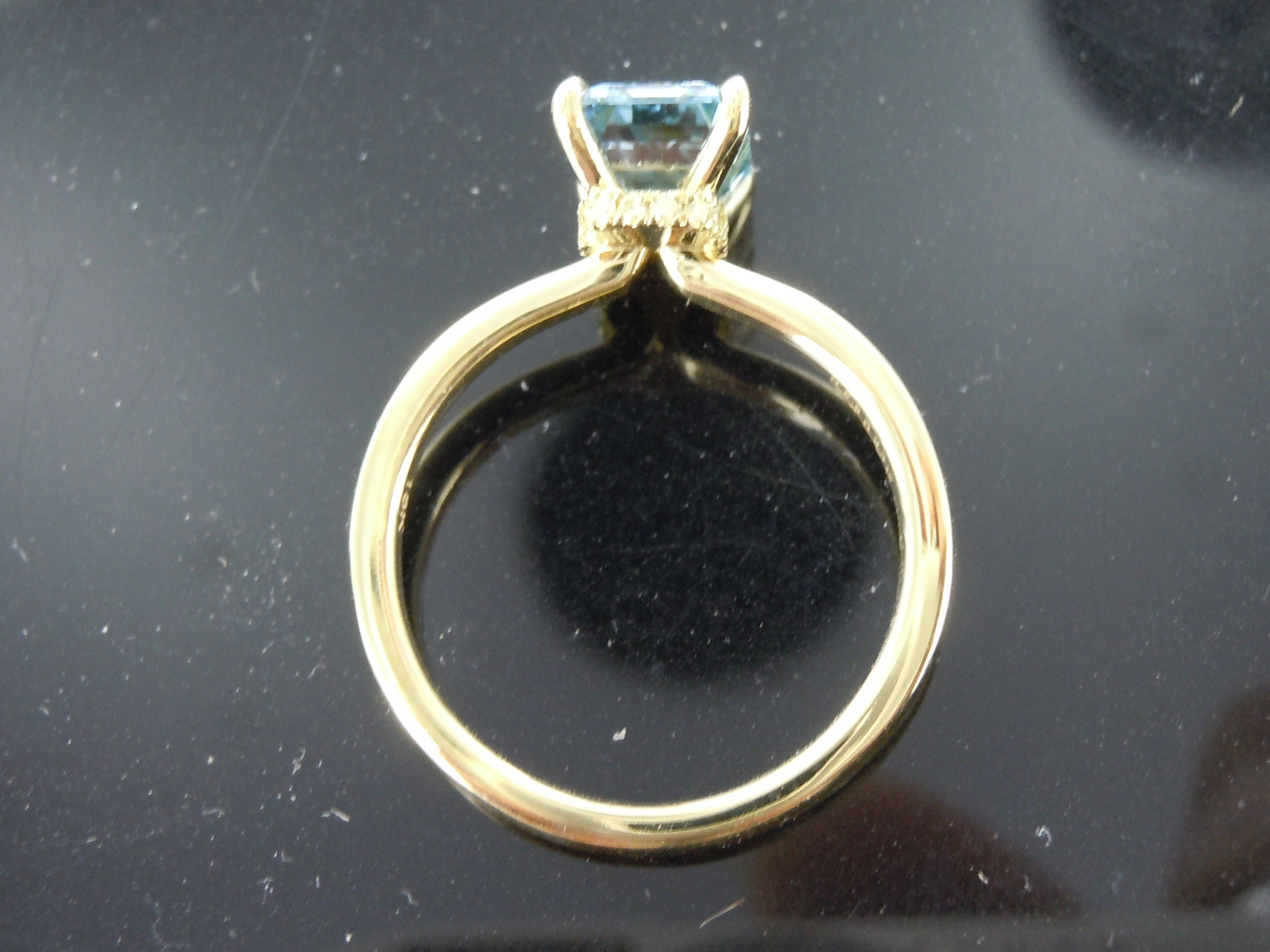 lab blue diamond ring