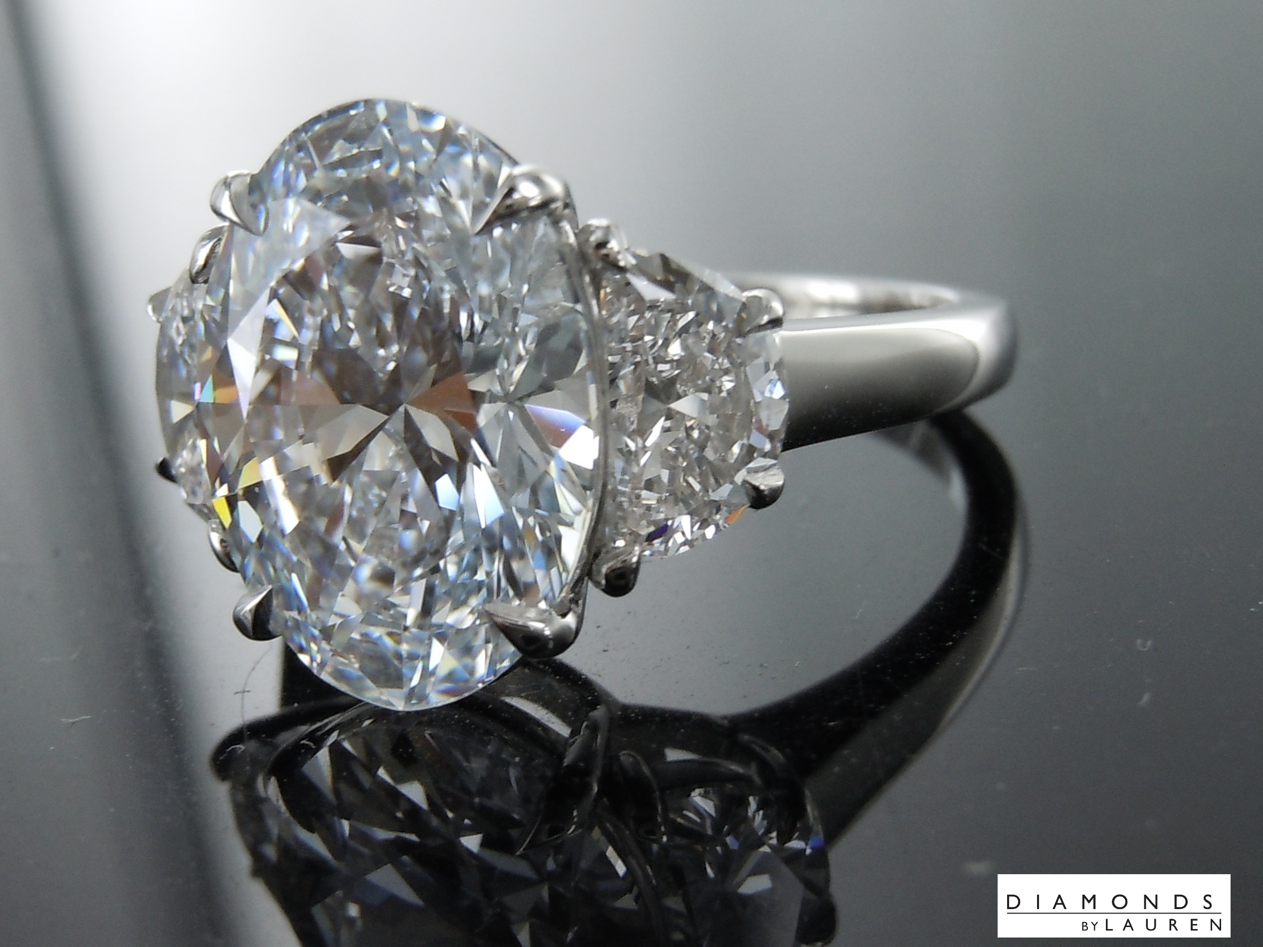 colorless lab diamond ring
