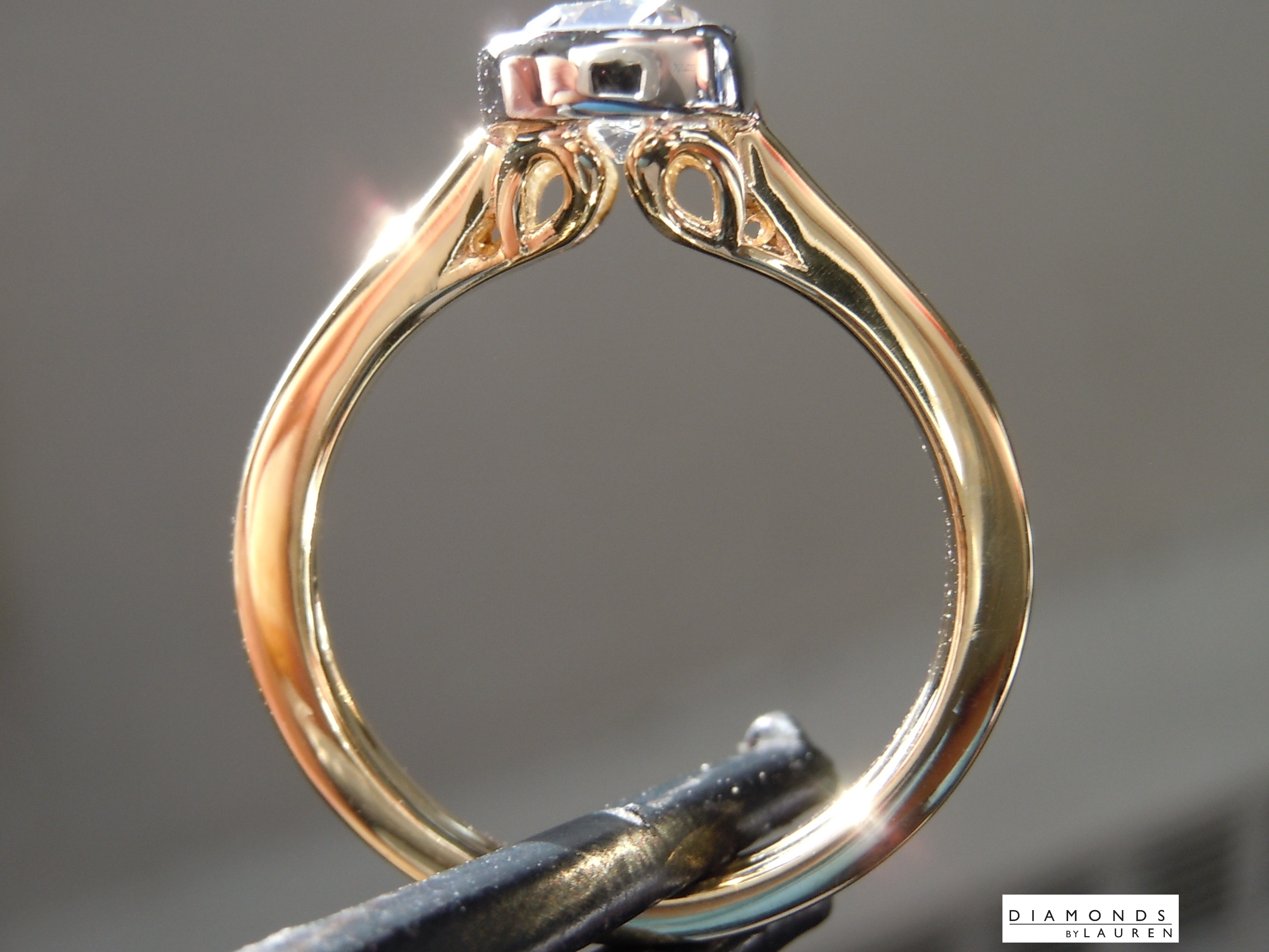 colorless lab diamond ring