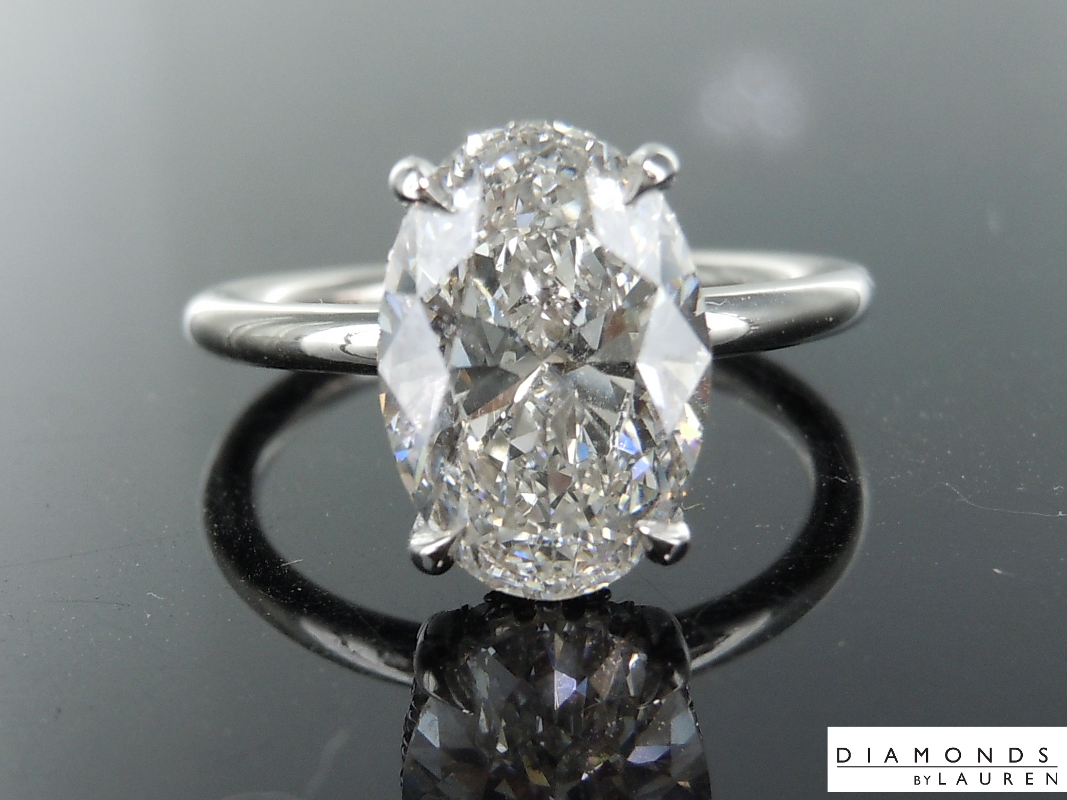 colorless lab diamond ring