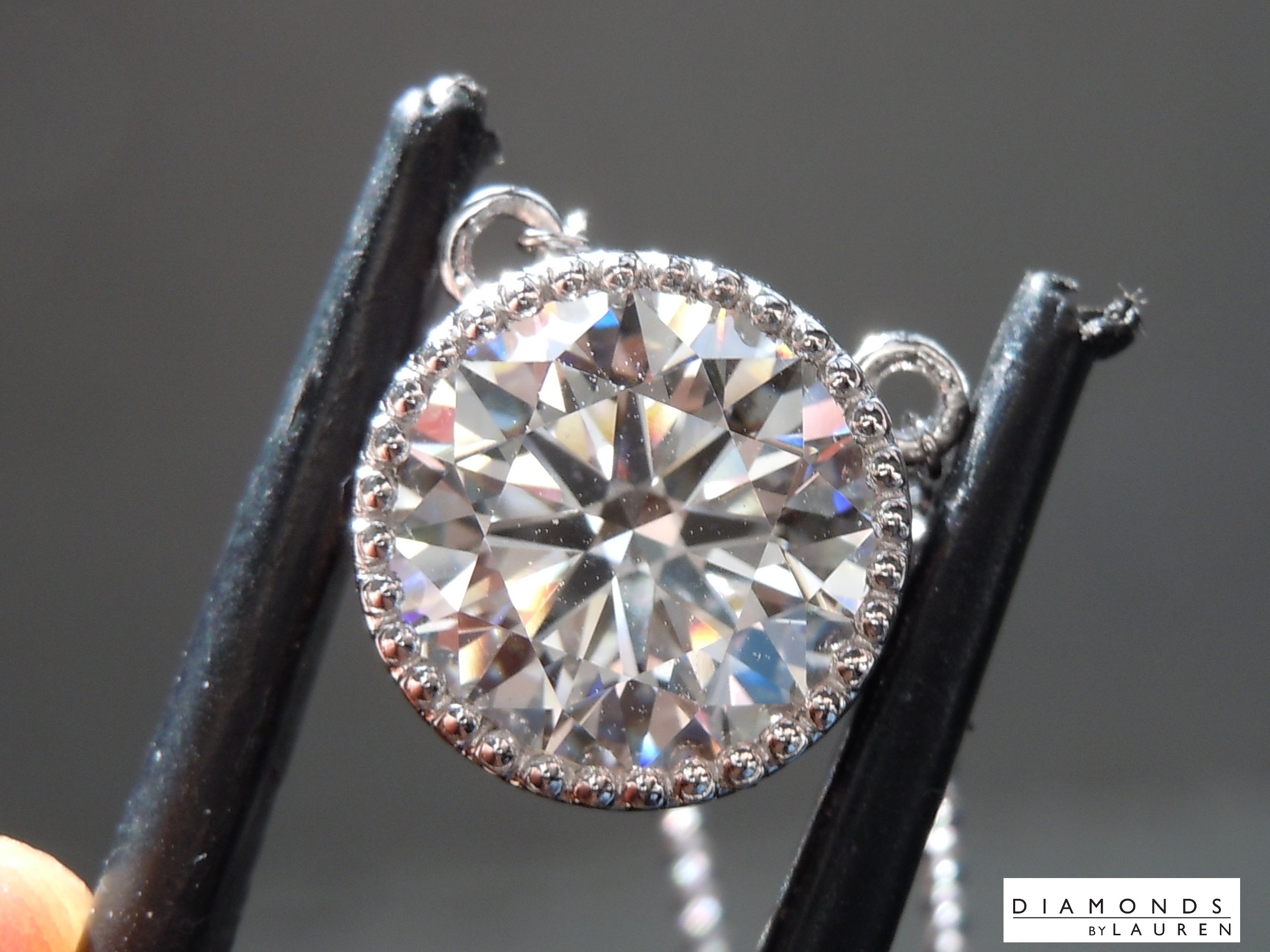 colorless lab diamond necklace