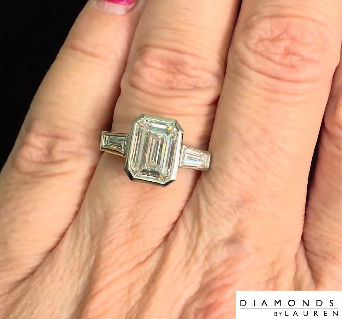 colorless lab diamond ring