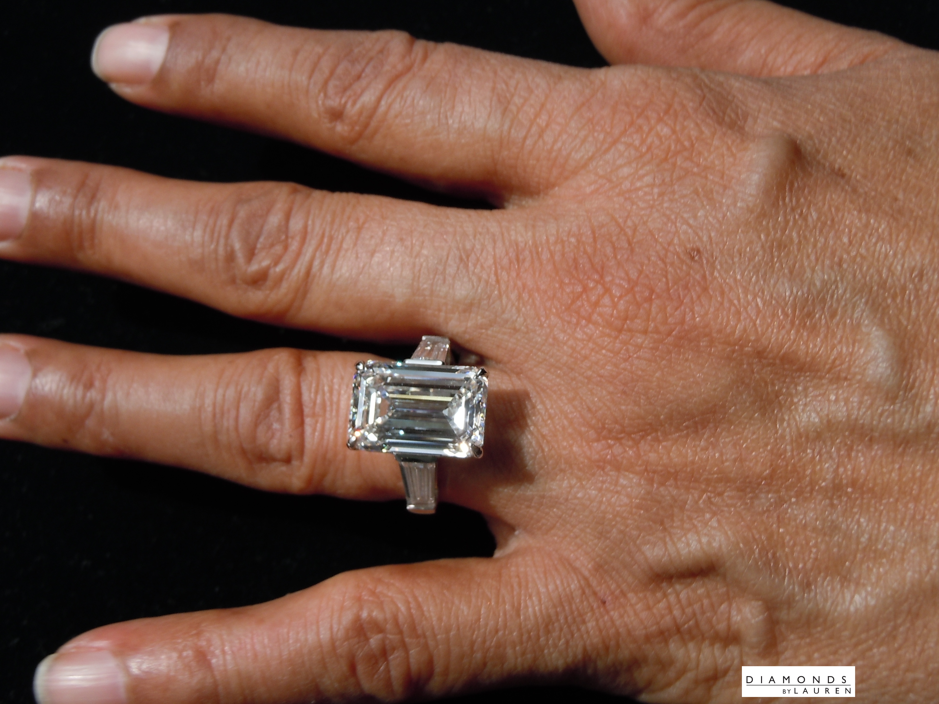 colorless lab diamond ring