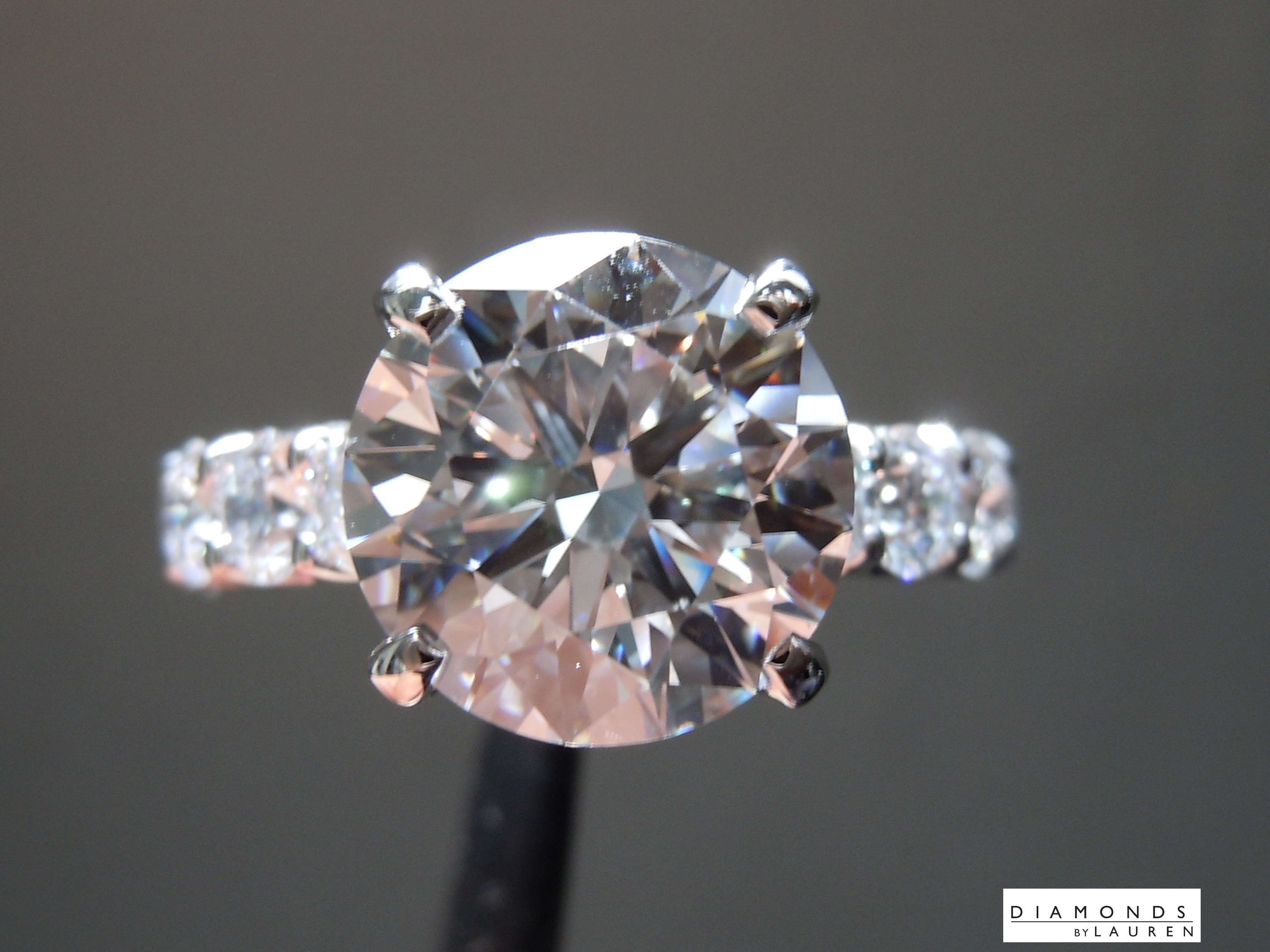 colorless lab diamond ring