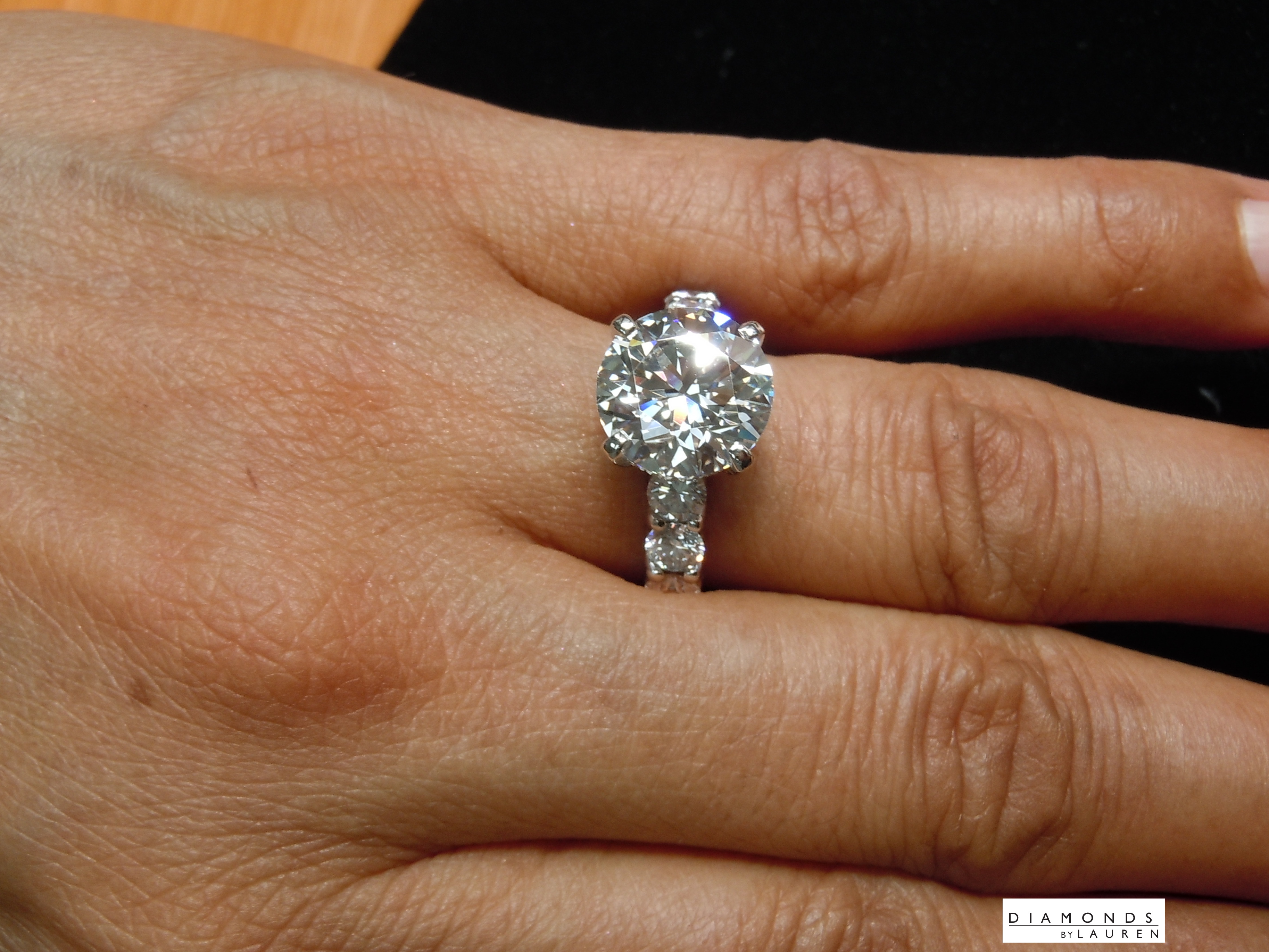 colorless lab diamond ring