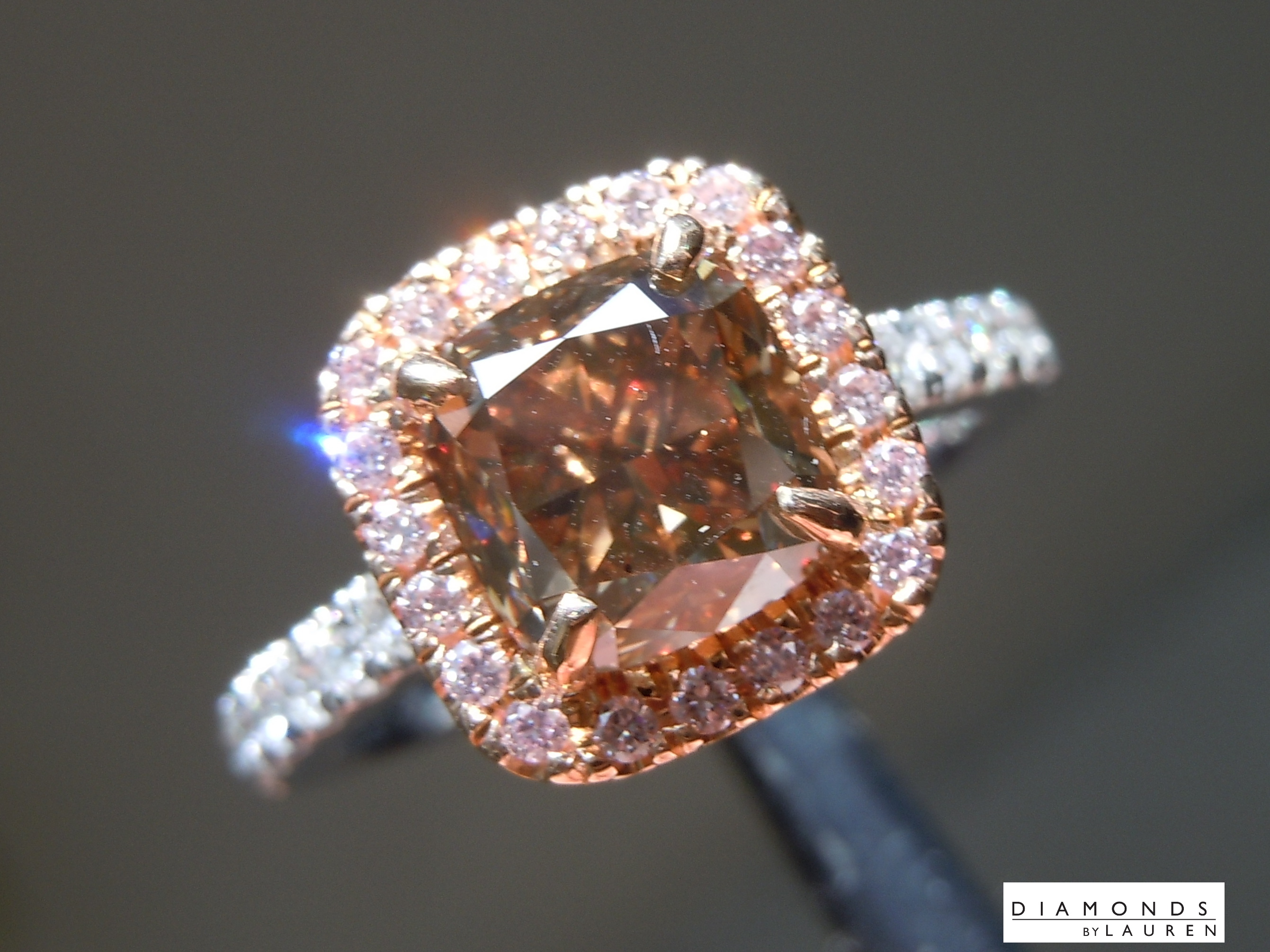 natural brown diamond ring
