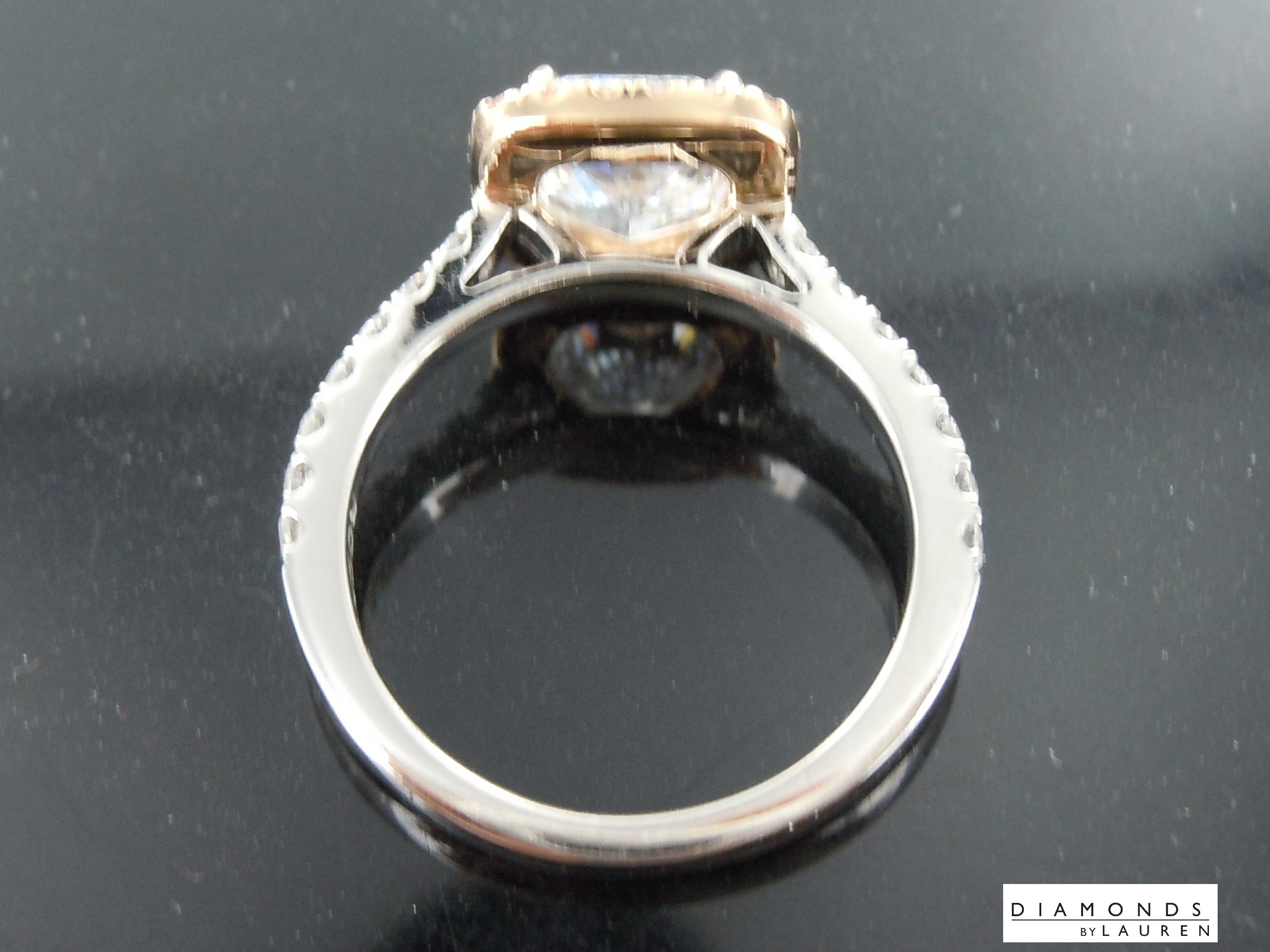 lab blue diamond ring
