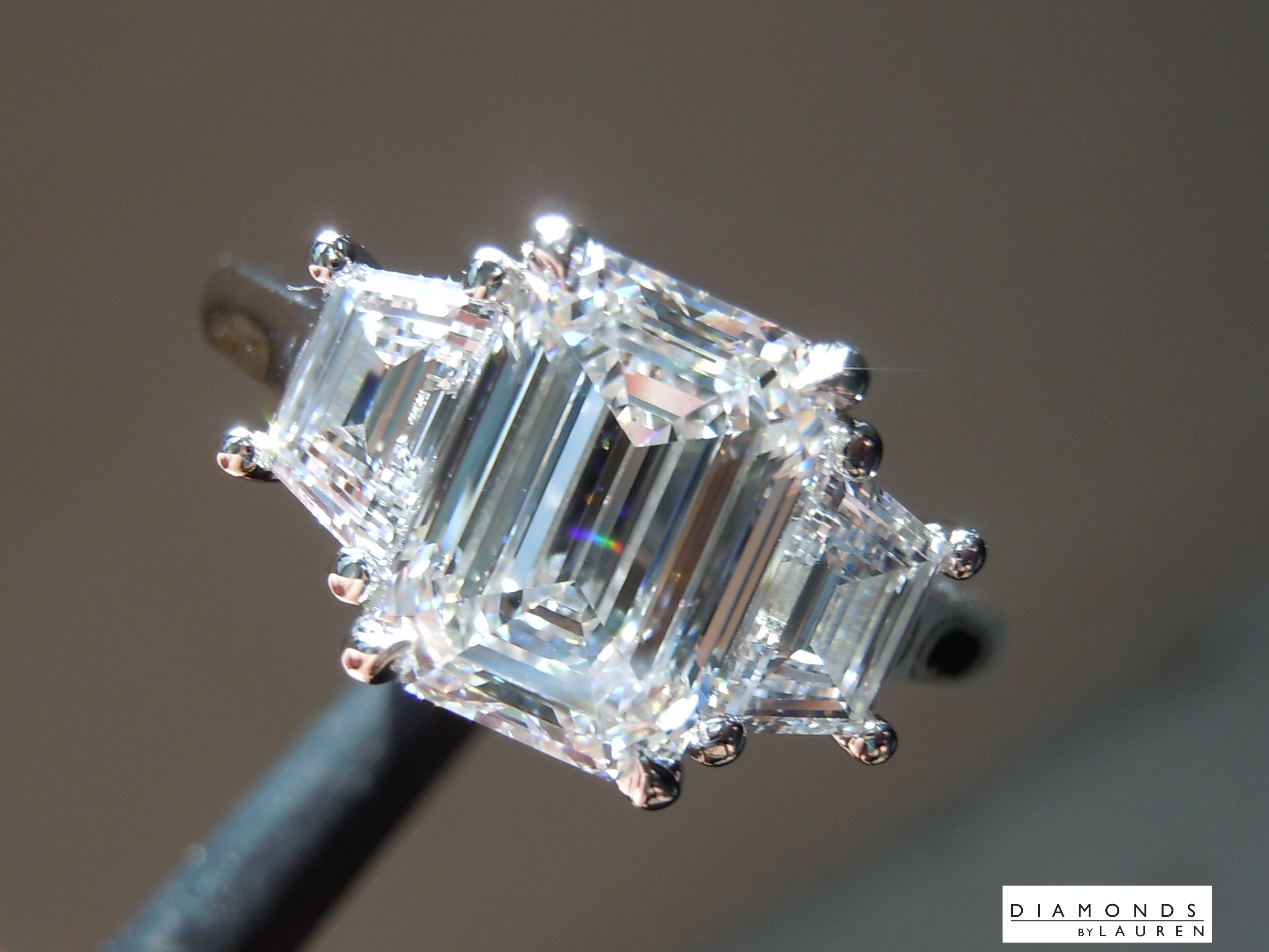 lab colorless diamond ring