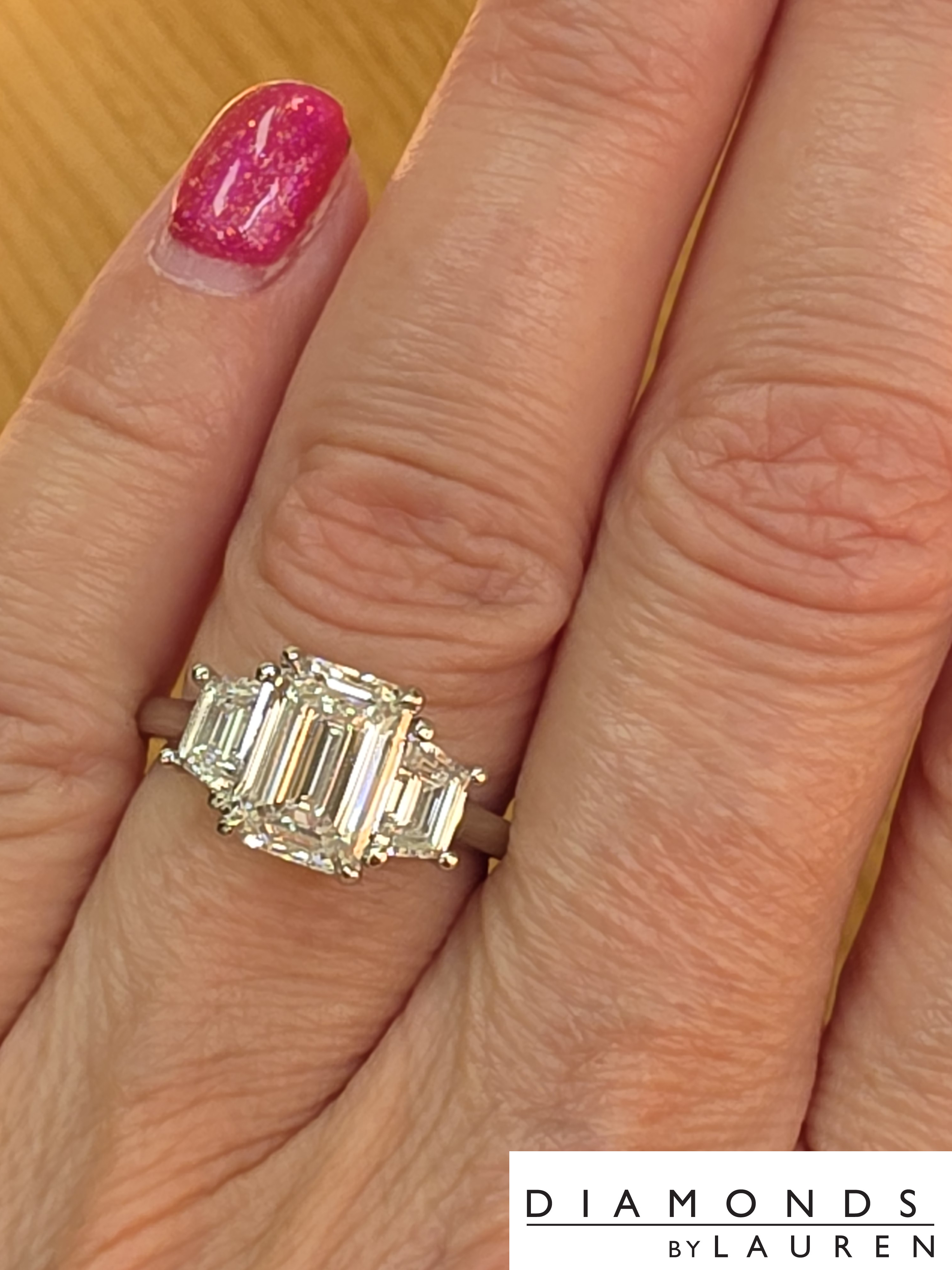 lab colorless diamond ring