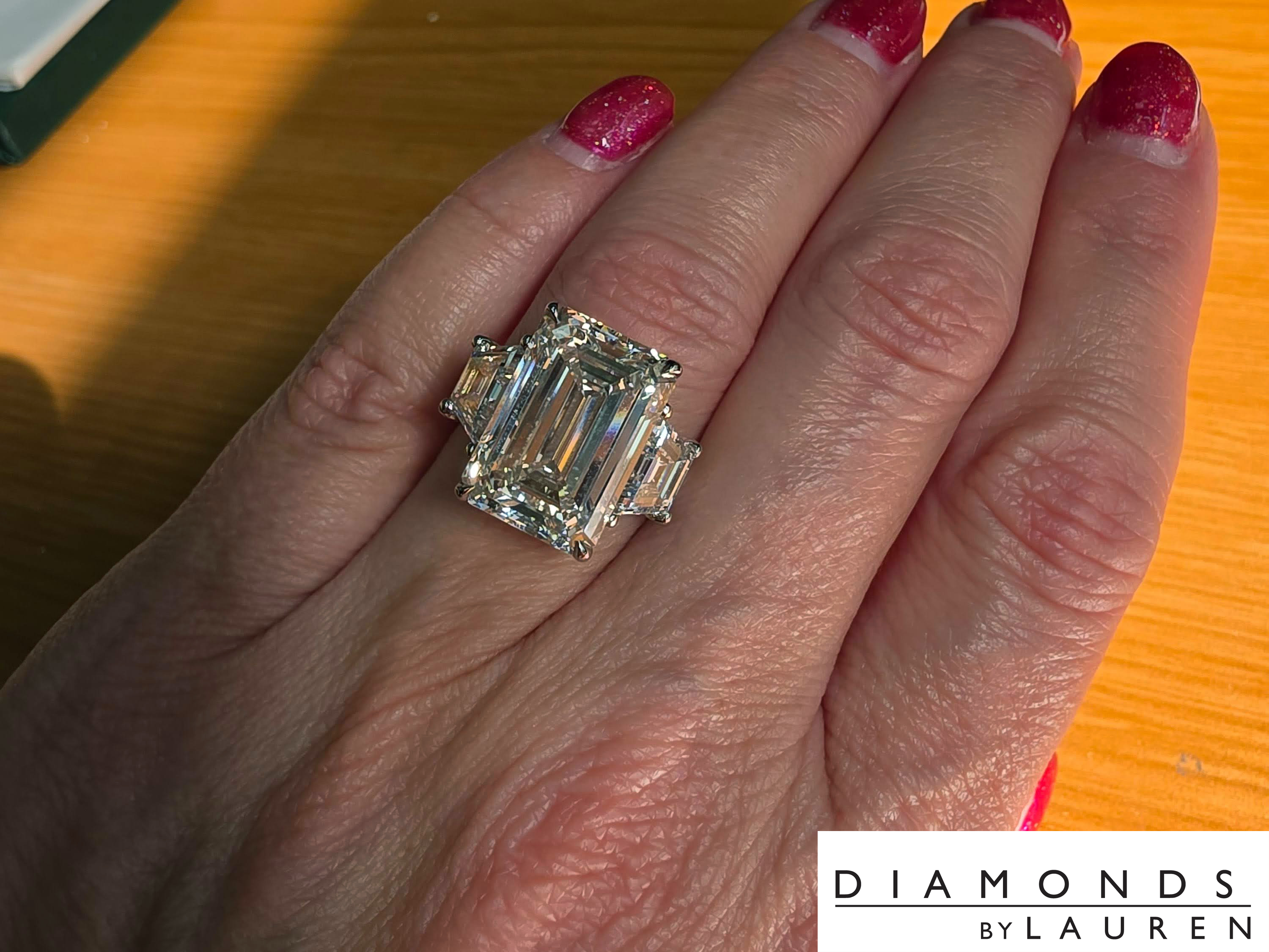 lab colorless diamond ring