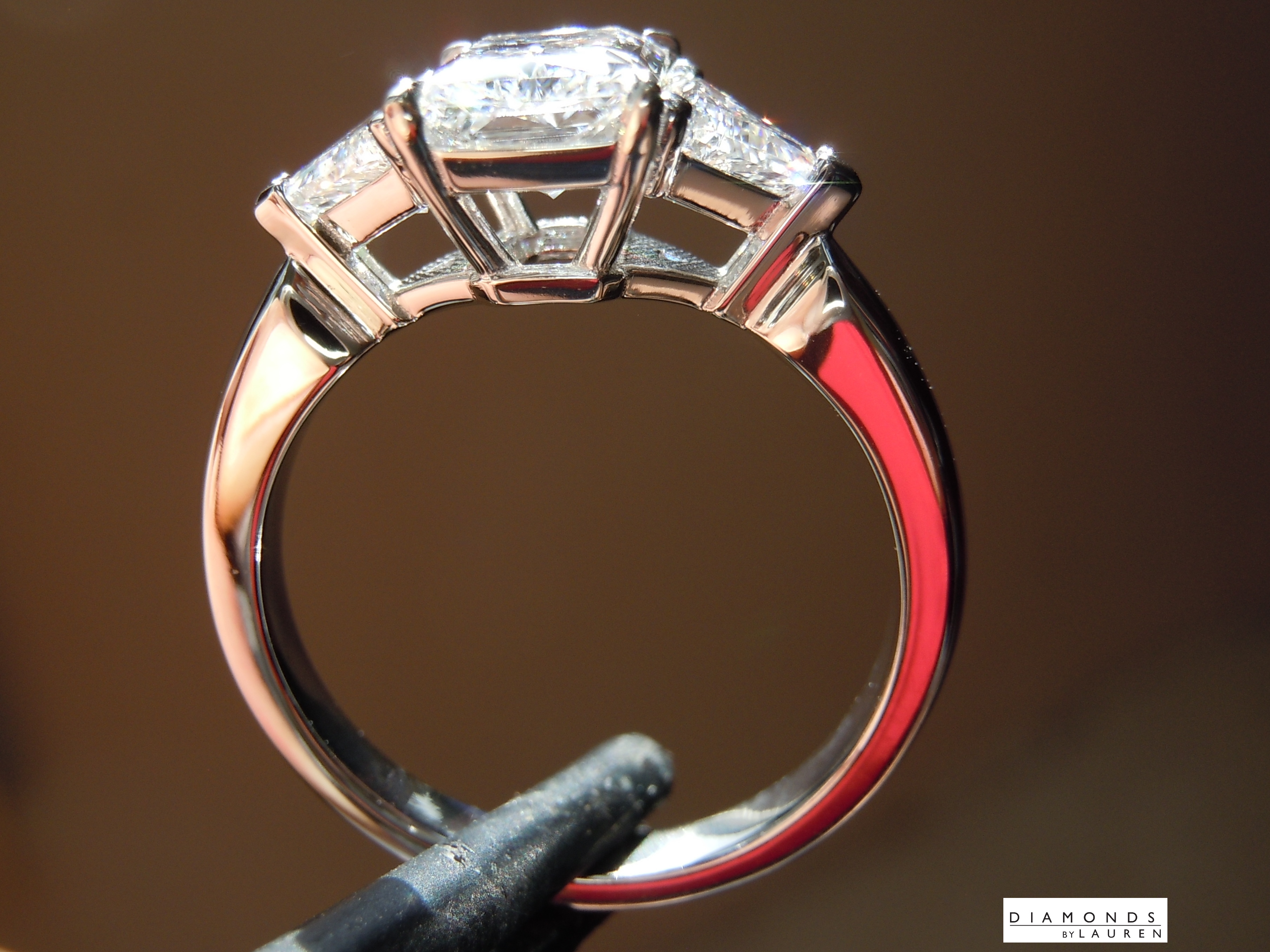colorless lab diamond ring