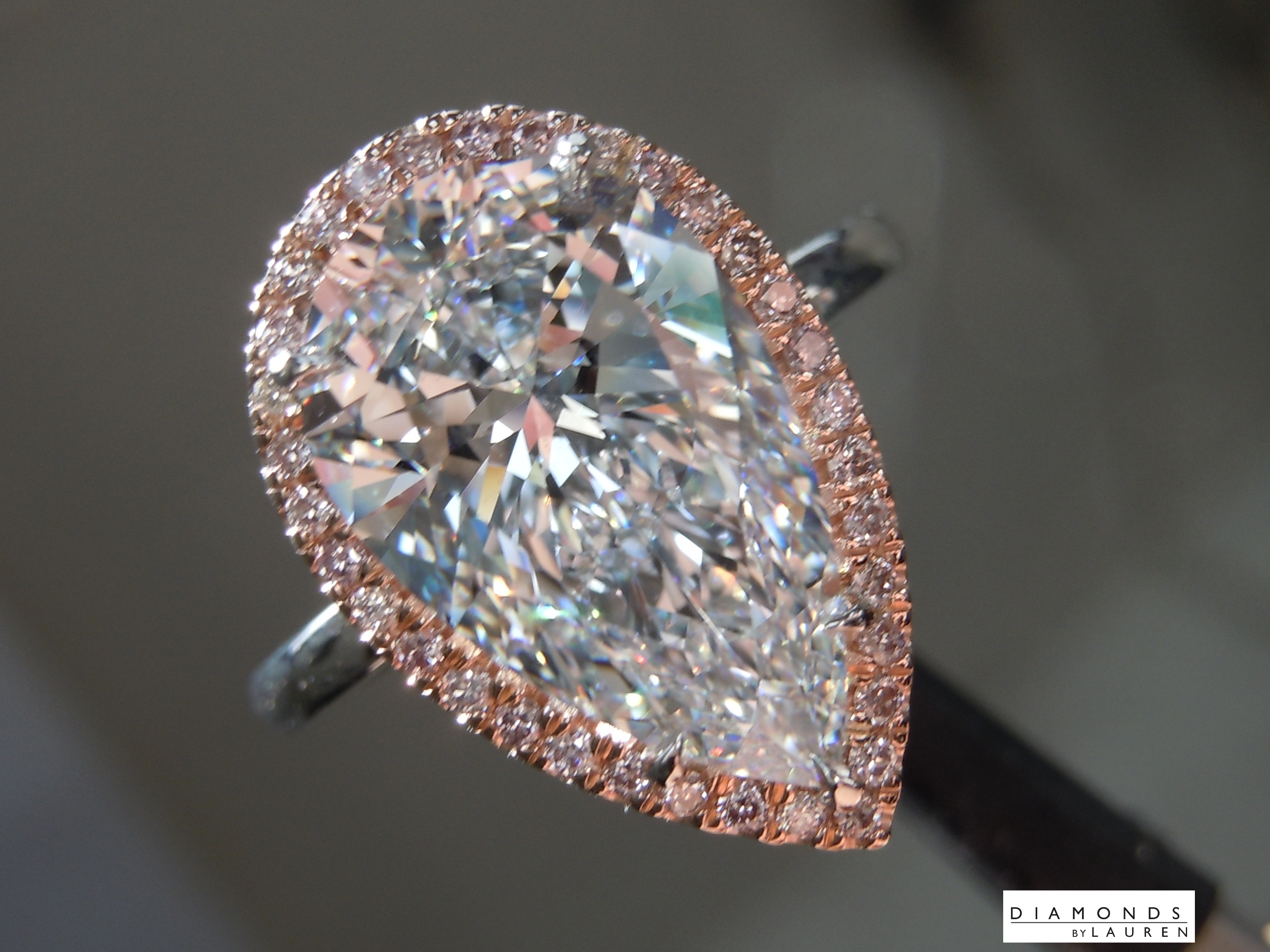 lab blue diamond ring