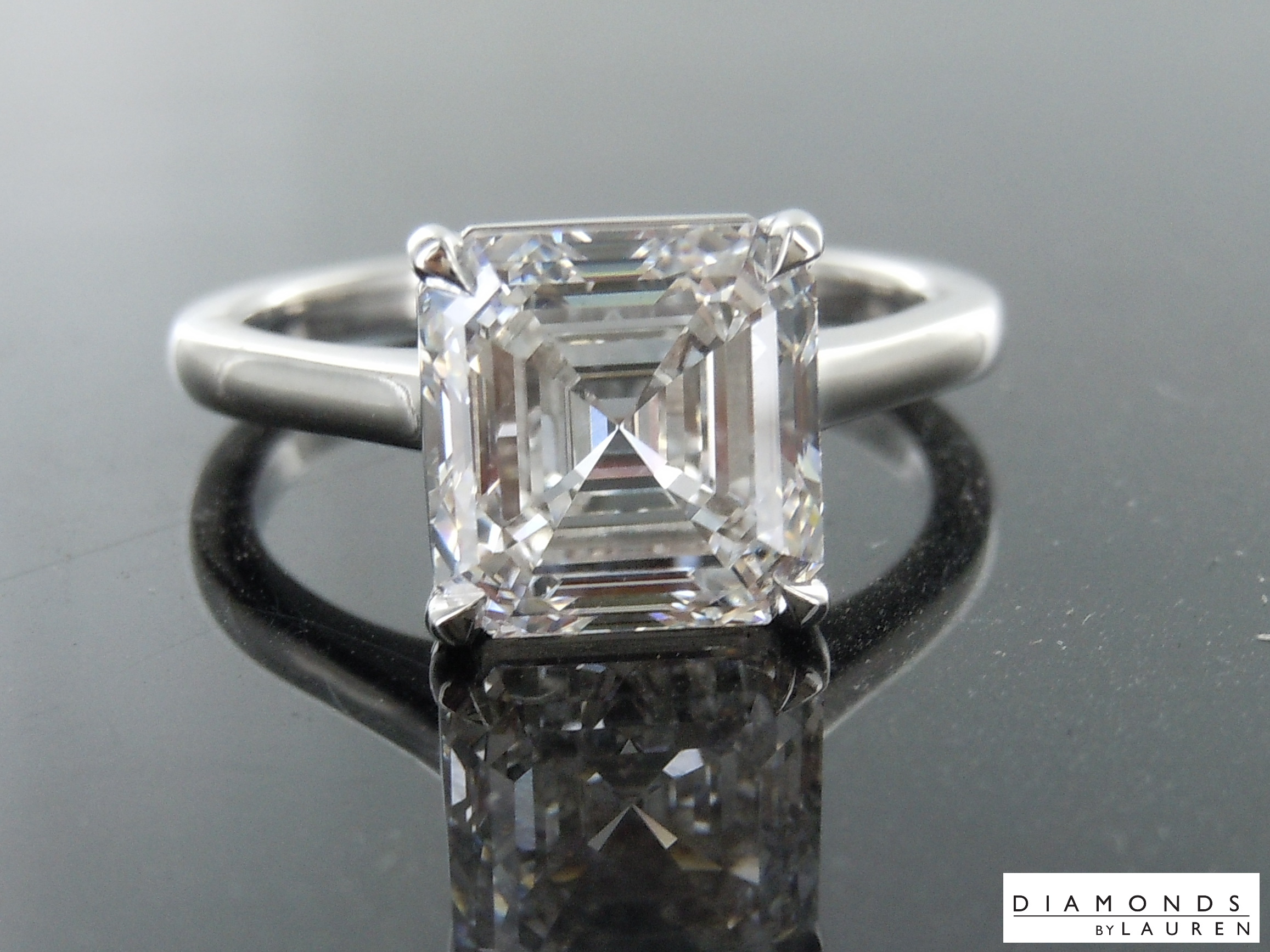 lab colorless diamond ring