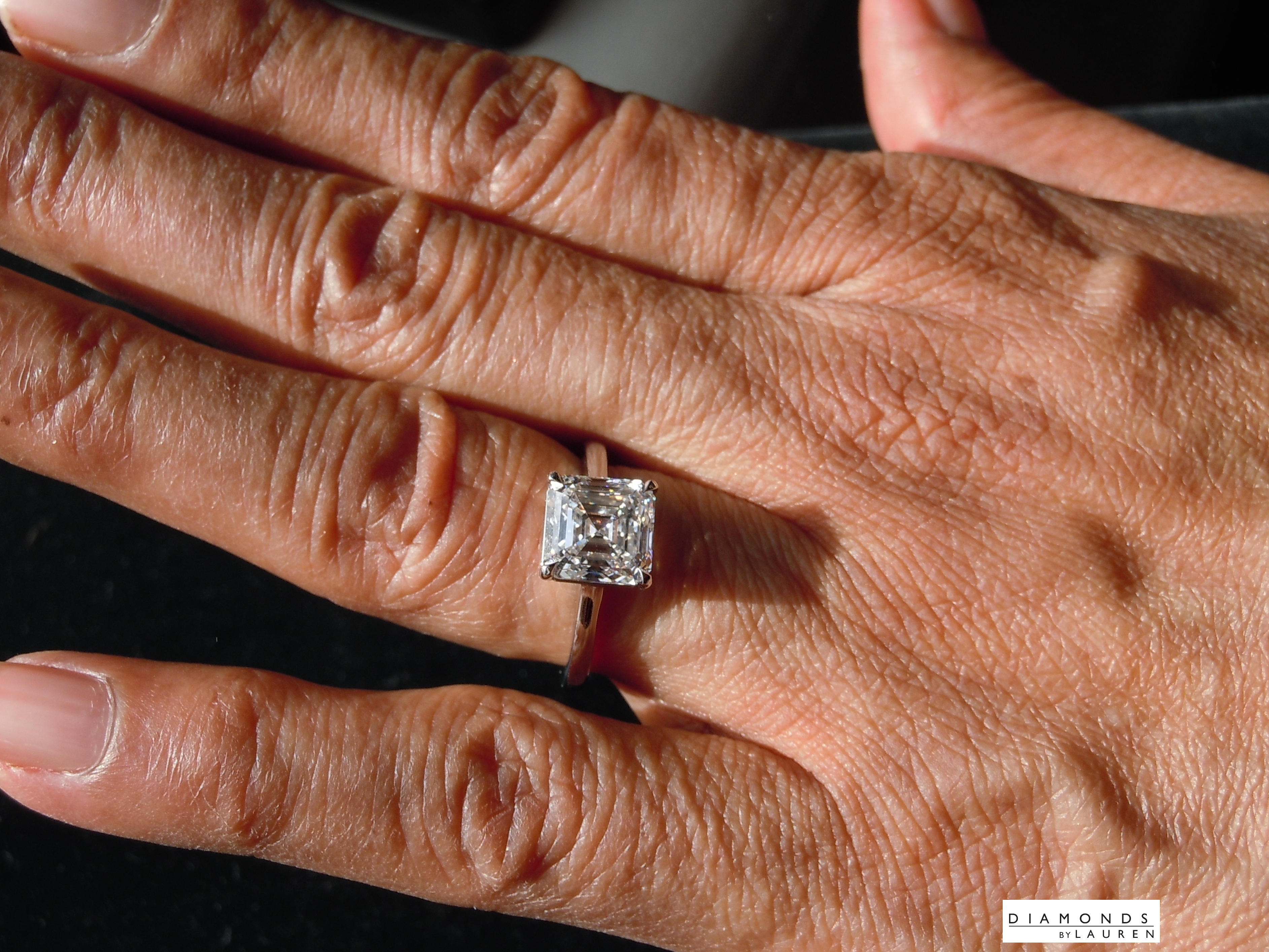 lab colorless diamond ring