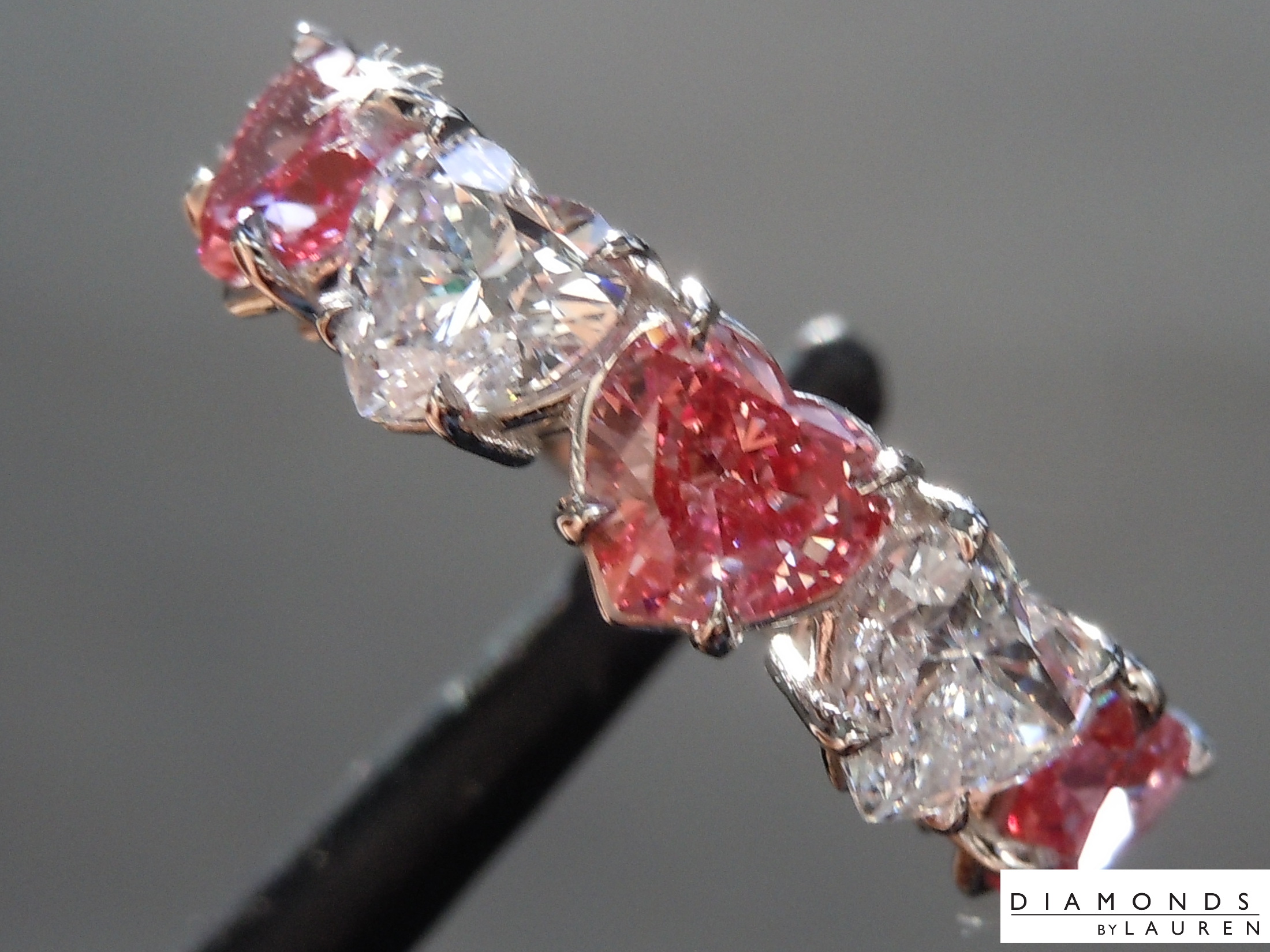lab pink diamond ring