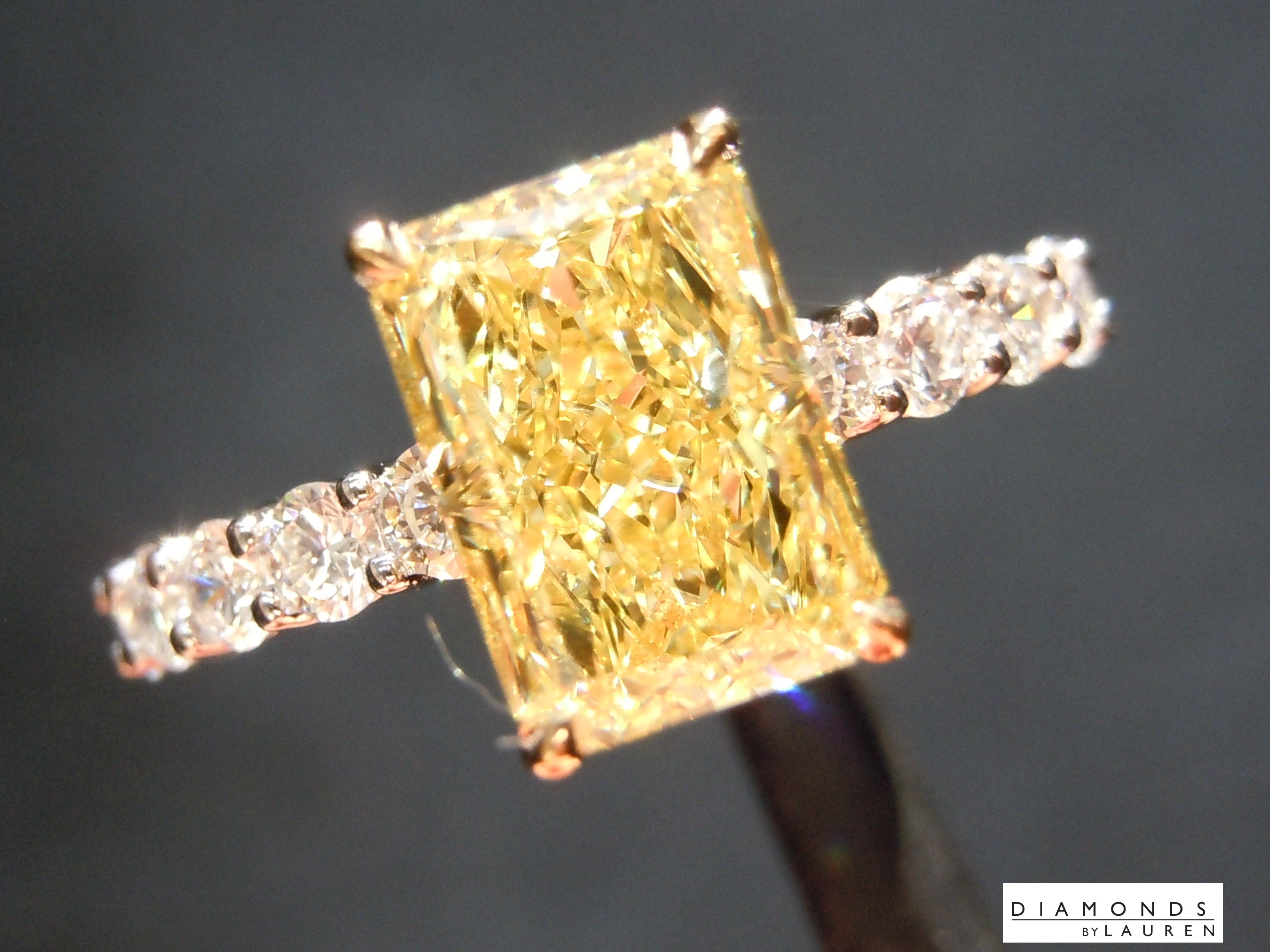 lab canary diamond ring