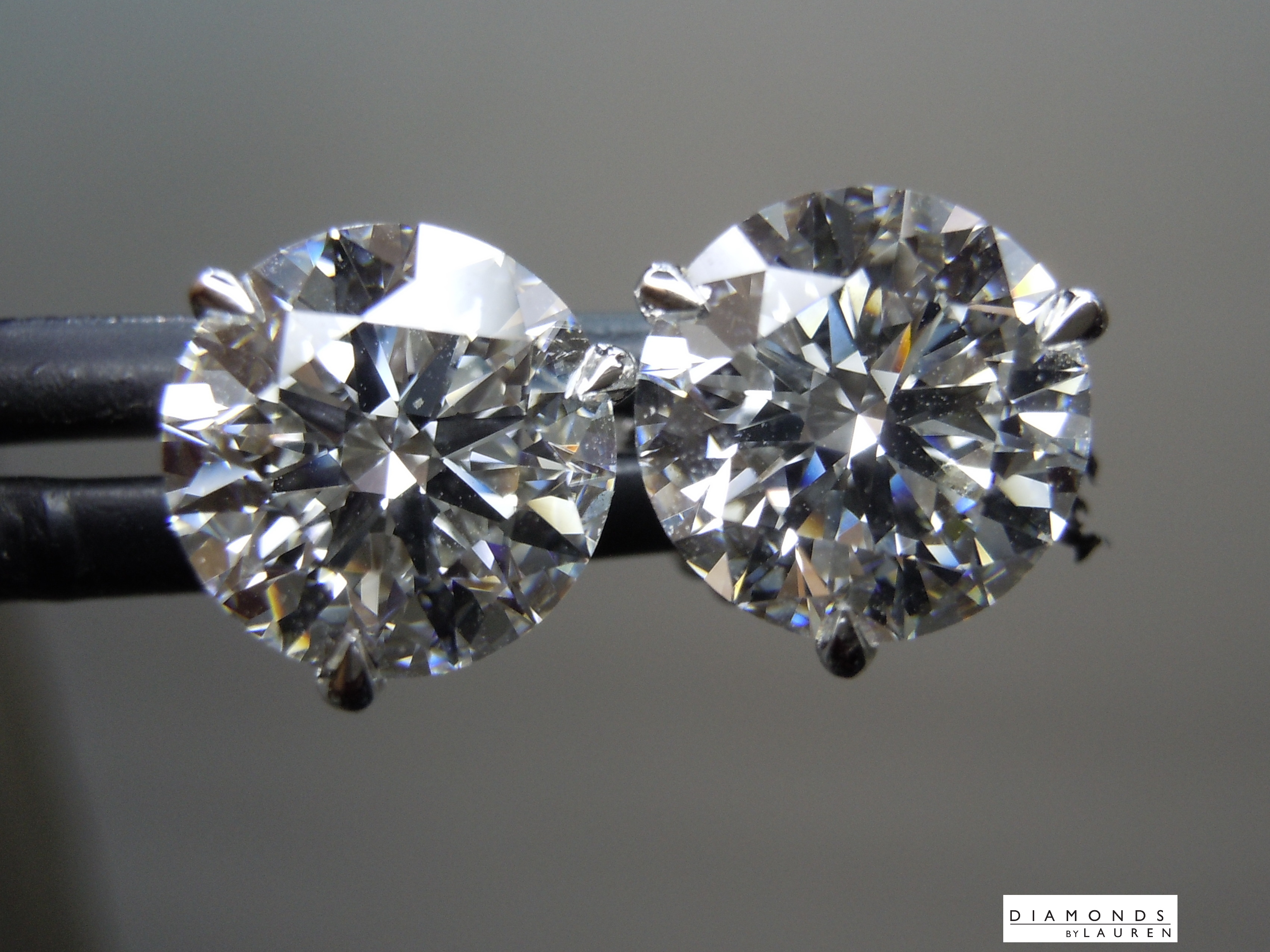 lab colorless diamond earrings