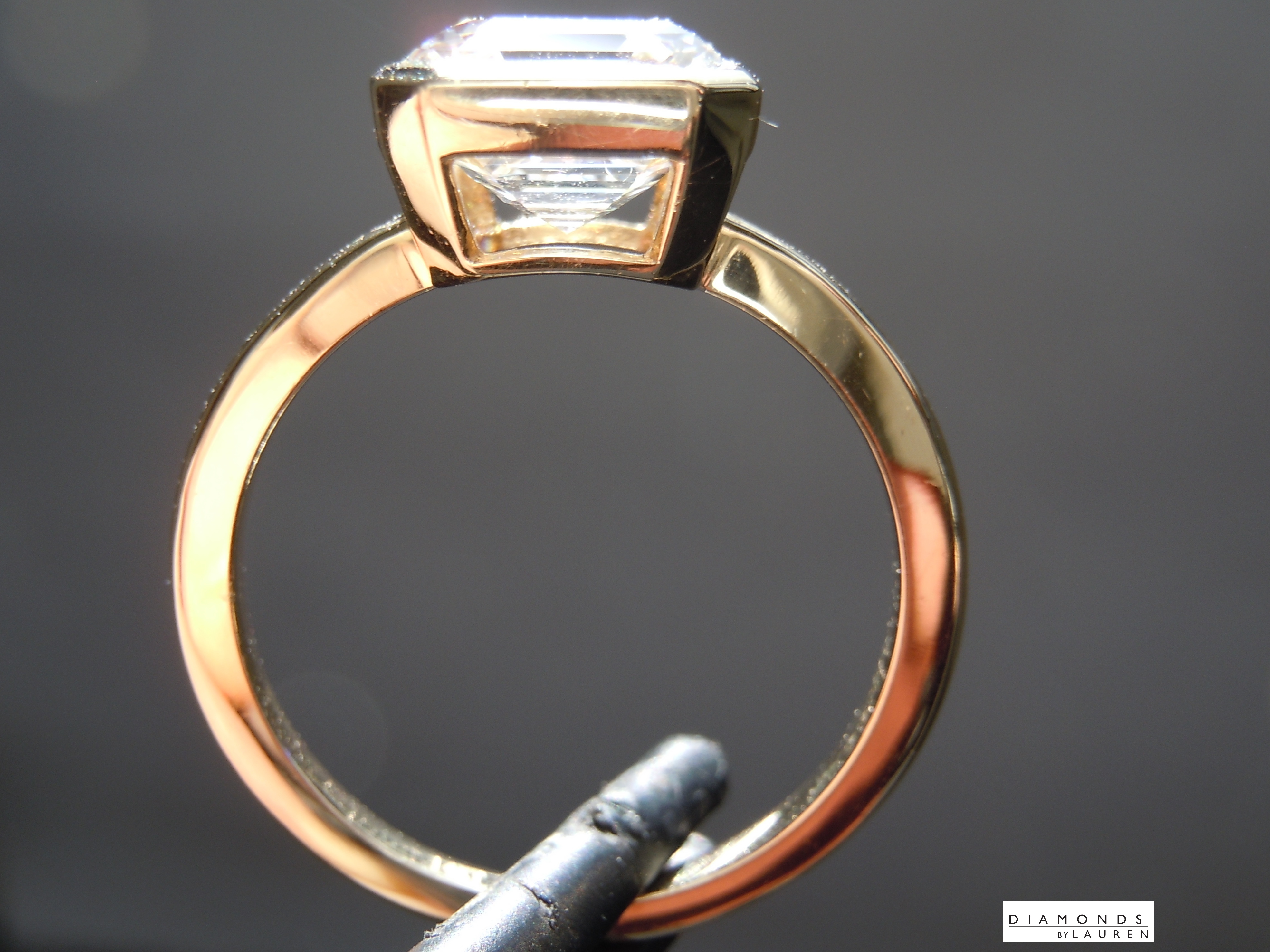 lab colorless diamond ring