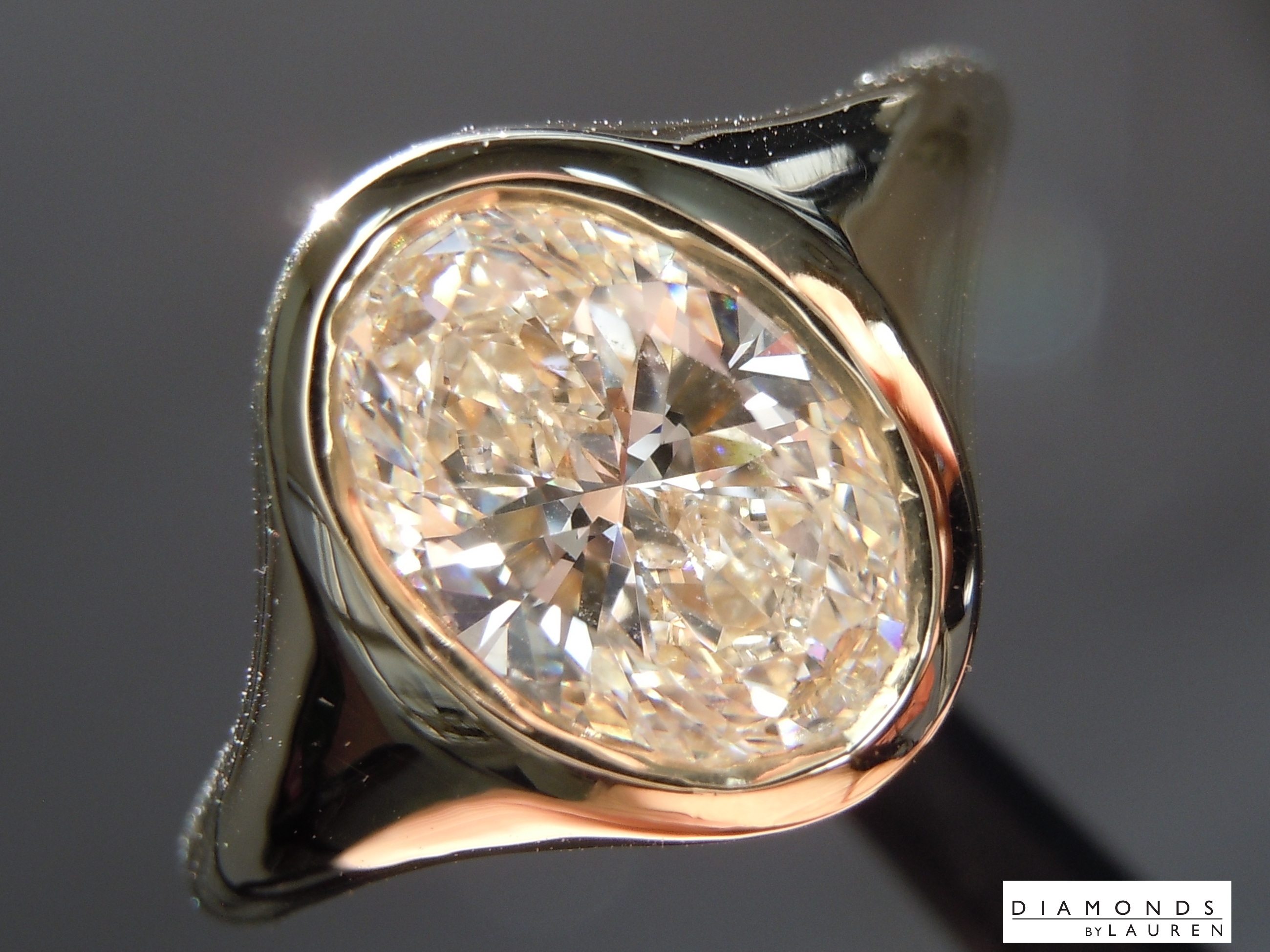 lab colorless diamond ring