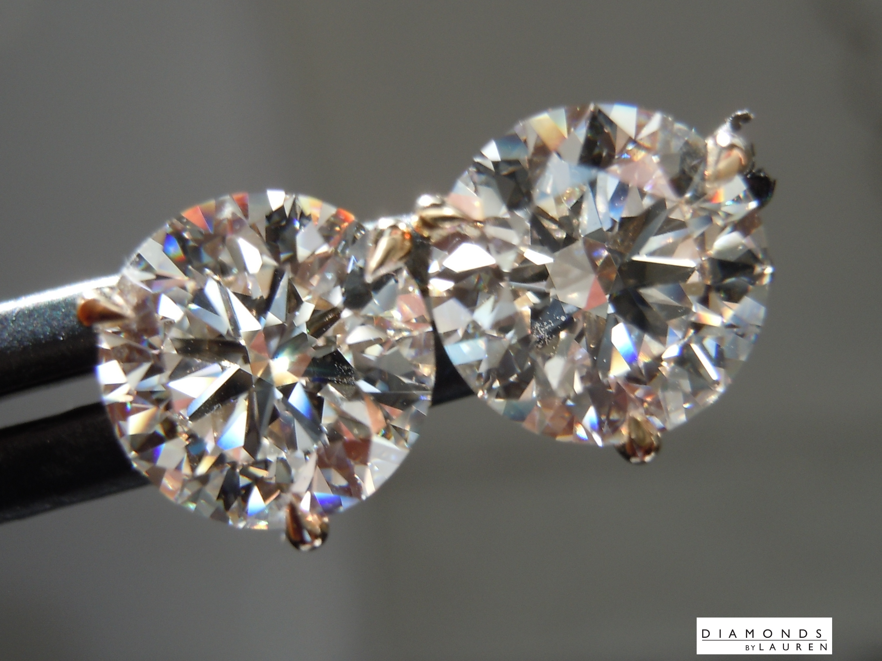 lab colorless diamond earrings