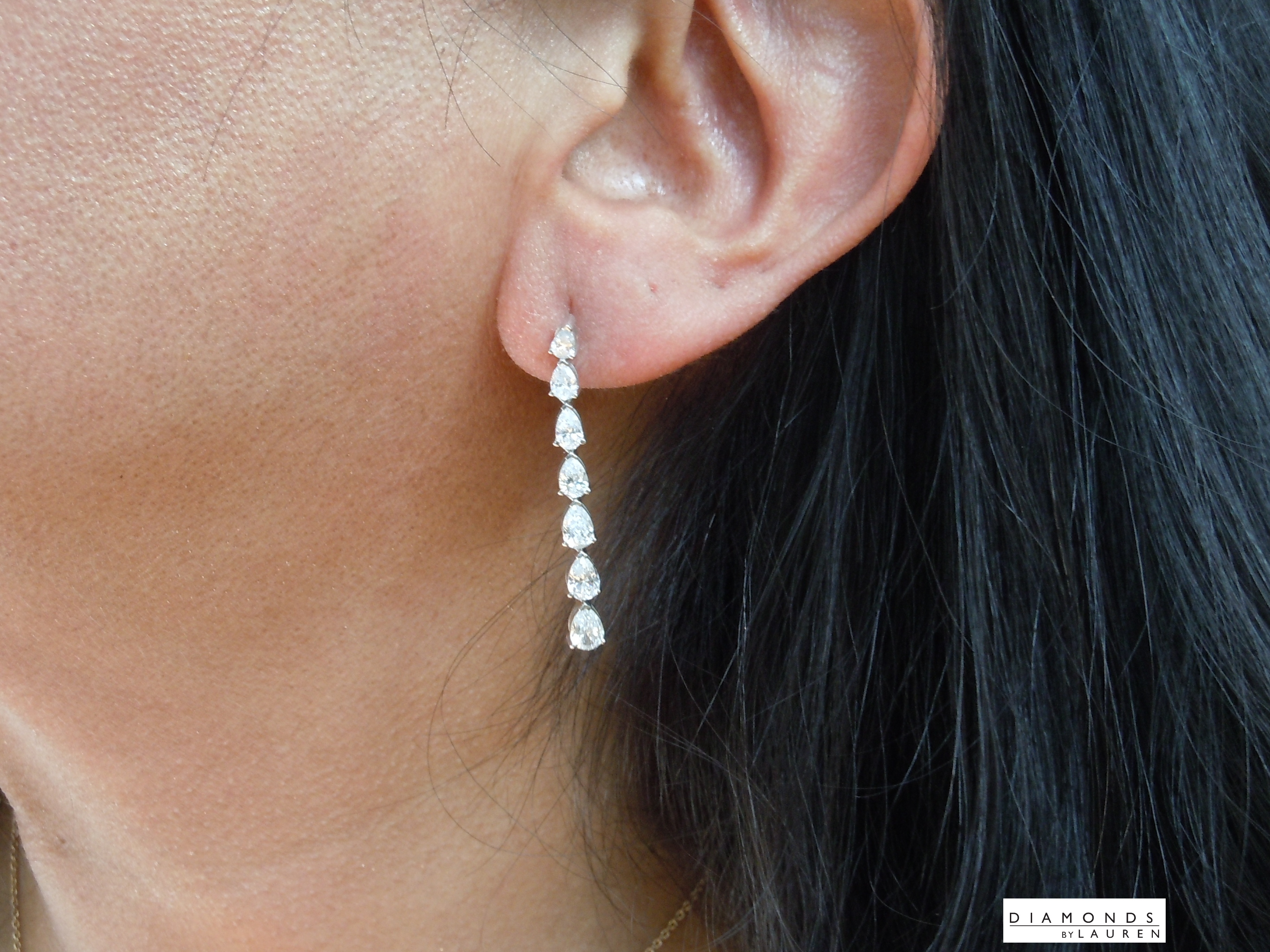 lab dangle diamond earrings
