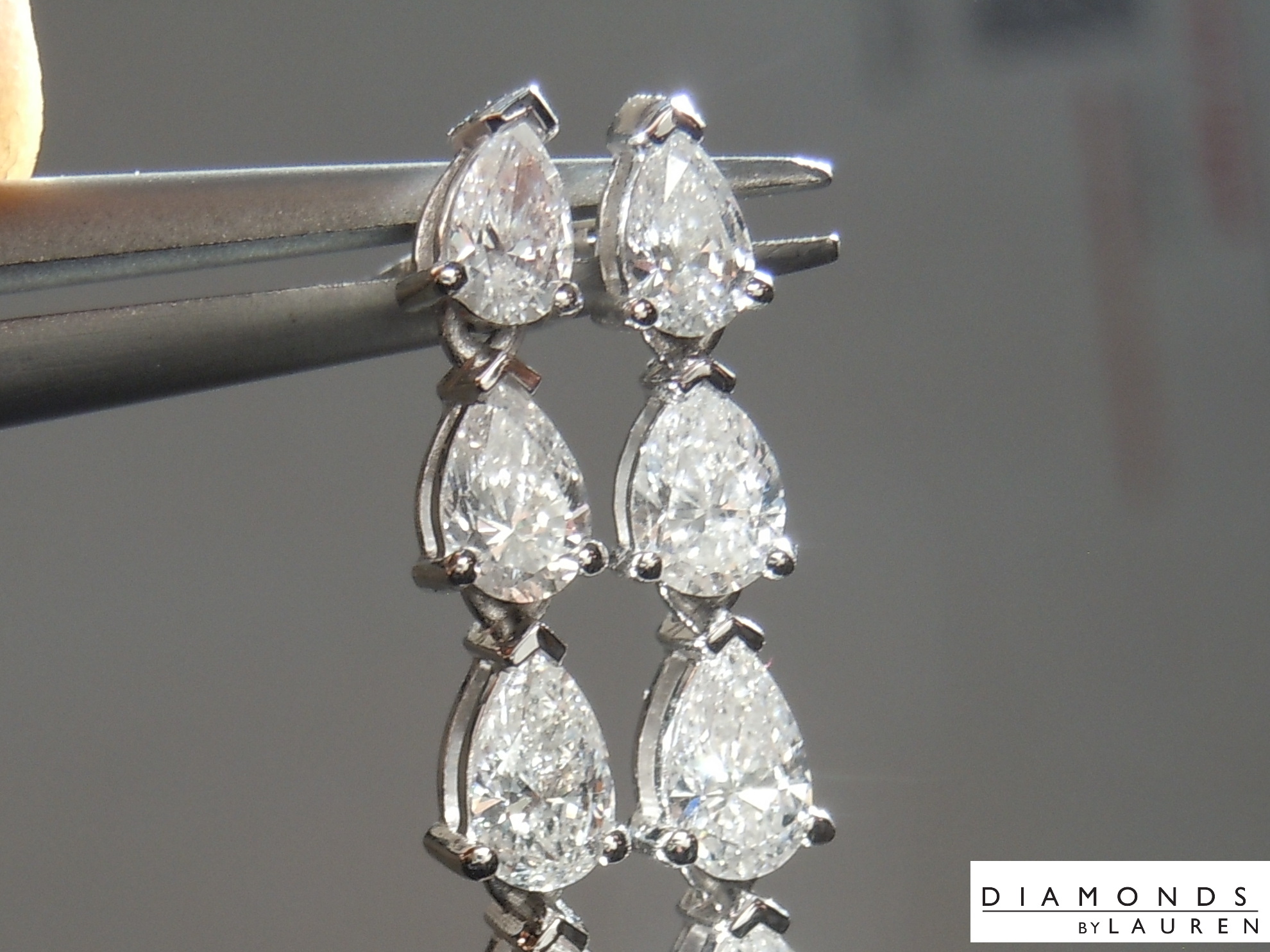 lab dangle diamond earrings