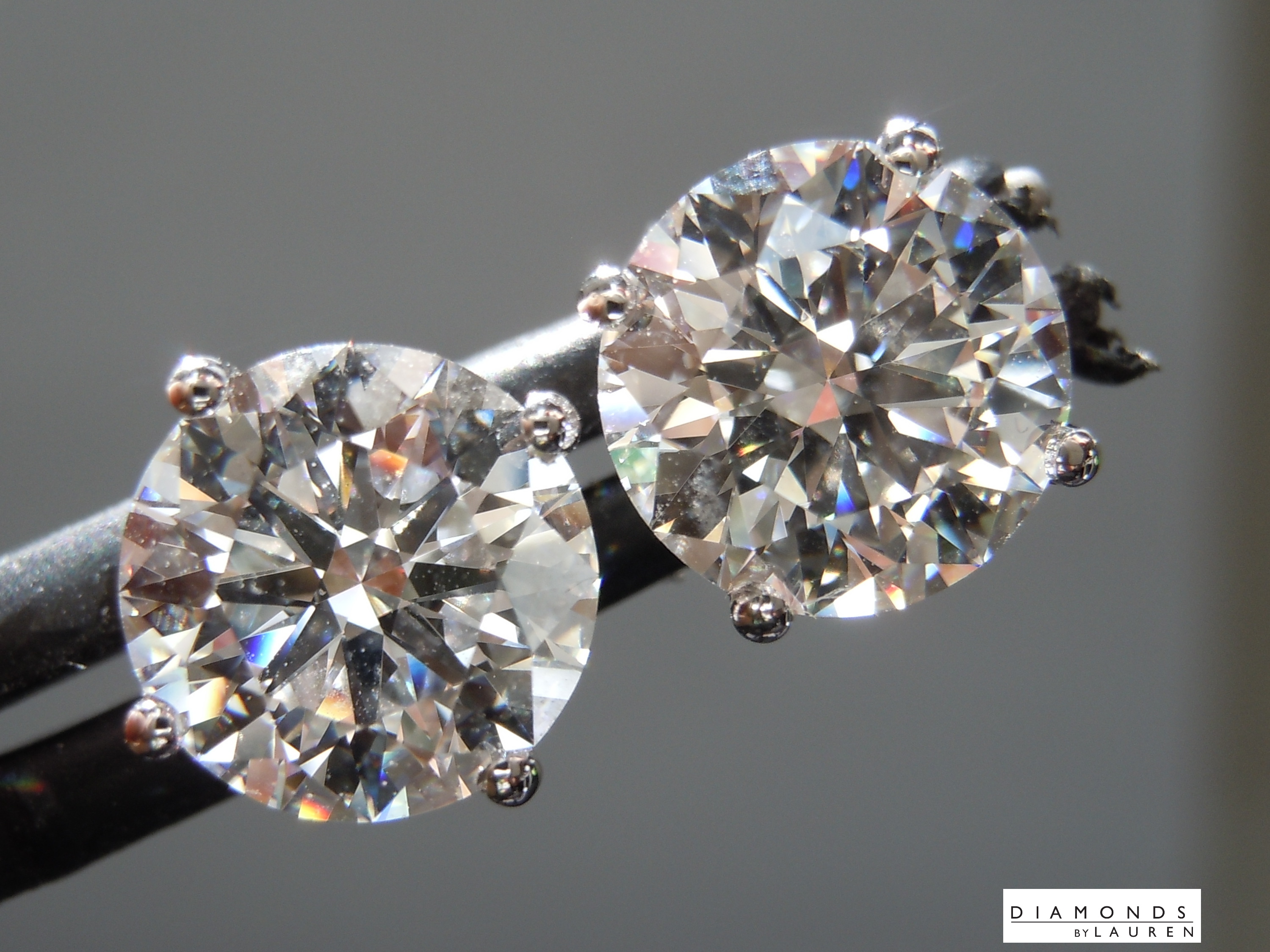 lab colorless diamond earrings