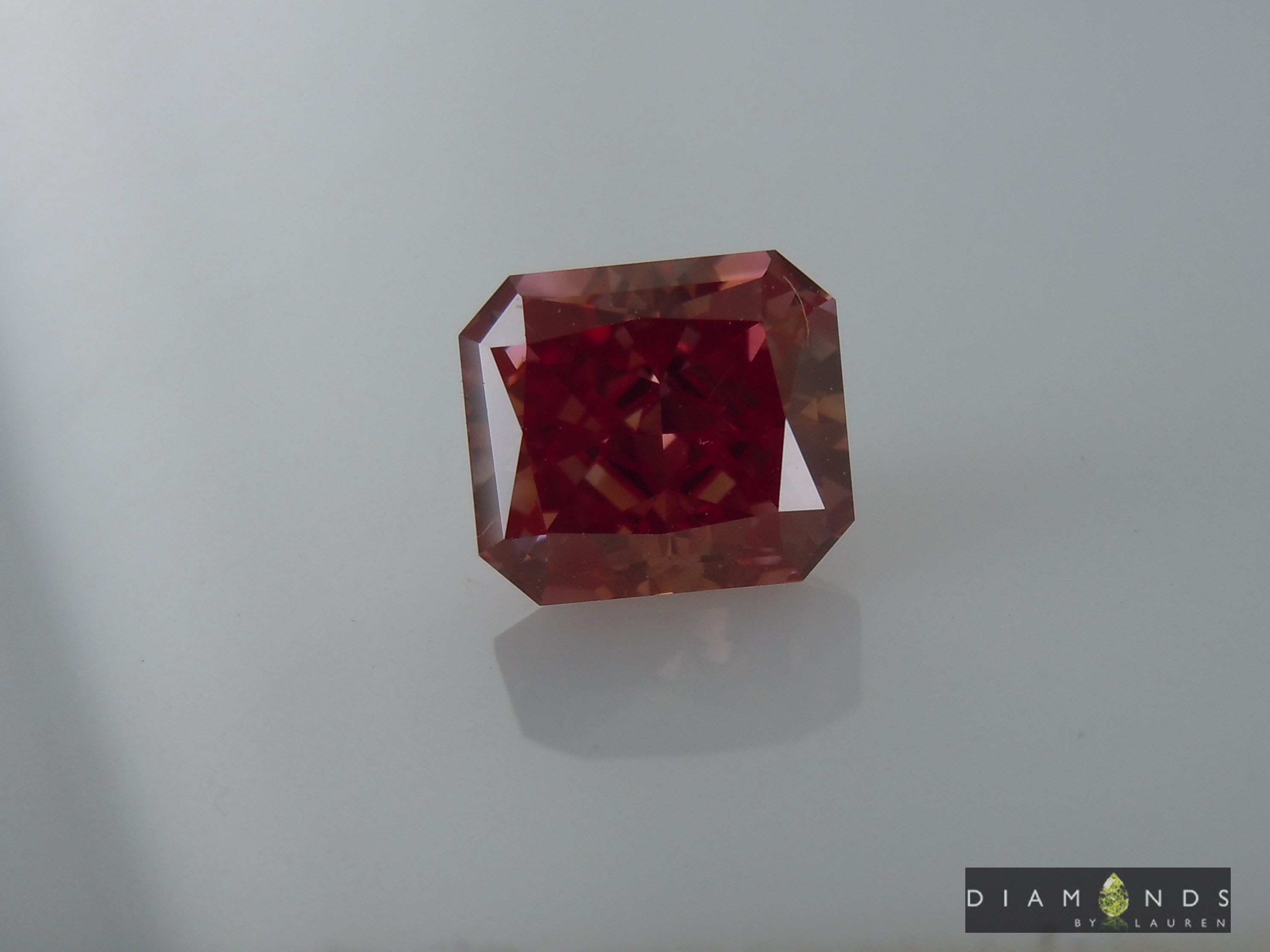 lab red diamond ring